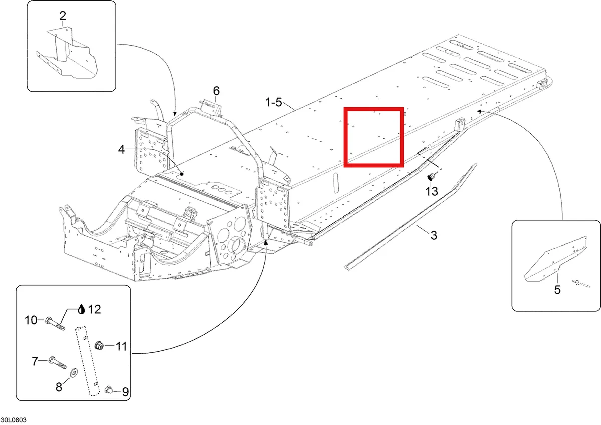Деталь 605155315 (Деталь Frame Ass'y. Includes 1 To 5) на схеме узла 09- Frame