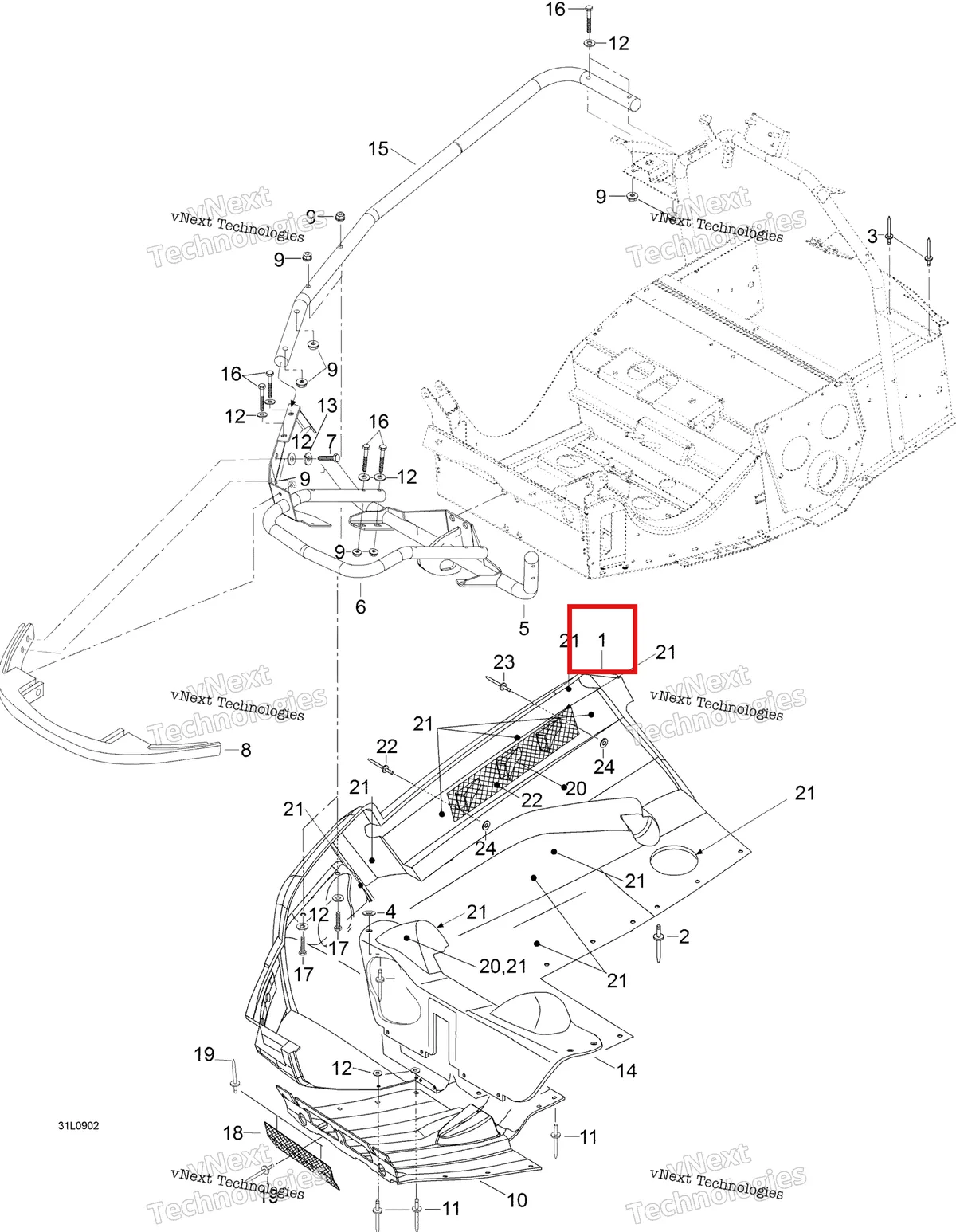 Деталь 605155339 (Деталь R.h. Bottom Pan) на схеме узла 2009 Ski-Doo Expedition TUV 600 H.O. SDI Bottom Pan