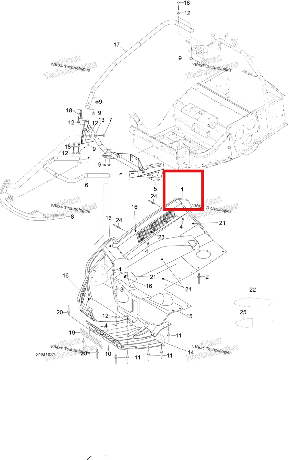 Деталь 605155753 (Деталь Bottom Pan R.h. Assy) на схеме узла 2010 Ski-Doo Skandic SUV 550F Bottom Pan