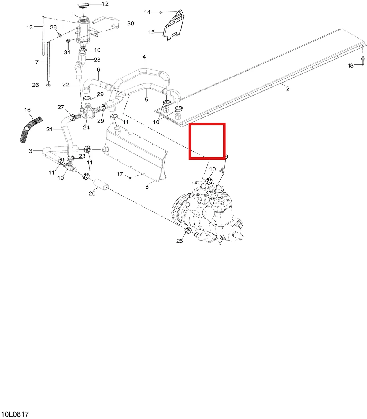 Деталь 605155811 (Шланг) на схеме узла 01- Cooling System