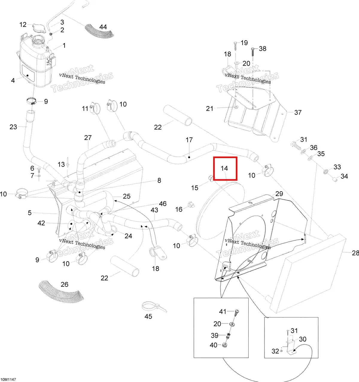 Схема применяемости: Вентилятор Ski-Doo 605155907