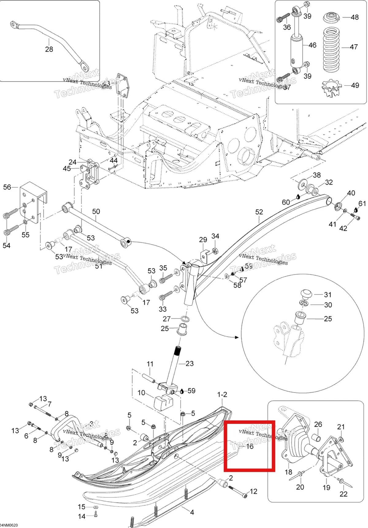 Схема применяемости: Лыжа Liner Ski-Doo 605158633