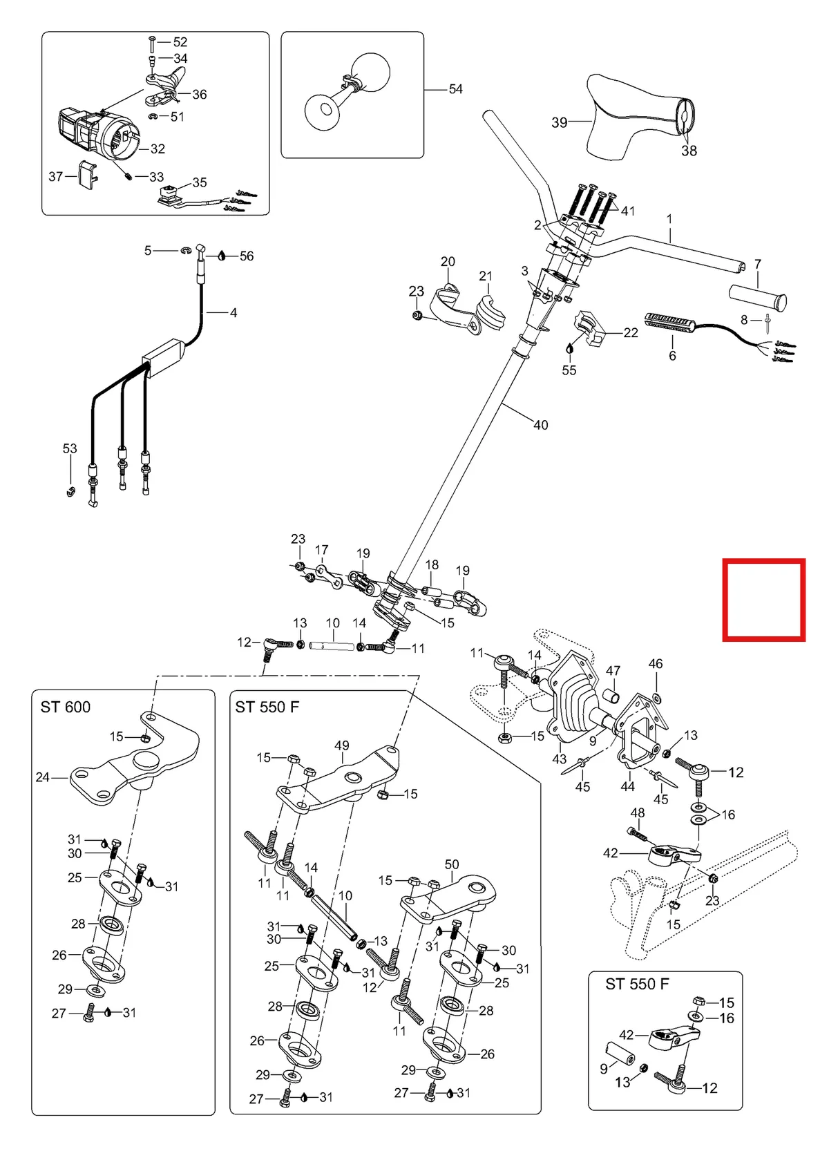 Деталь 605249037 (Деталь Steering Pale) на схеме узла 07- Steering