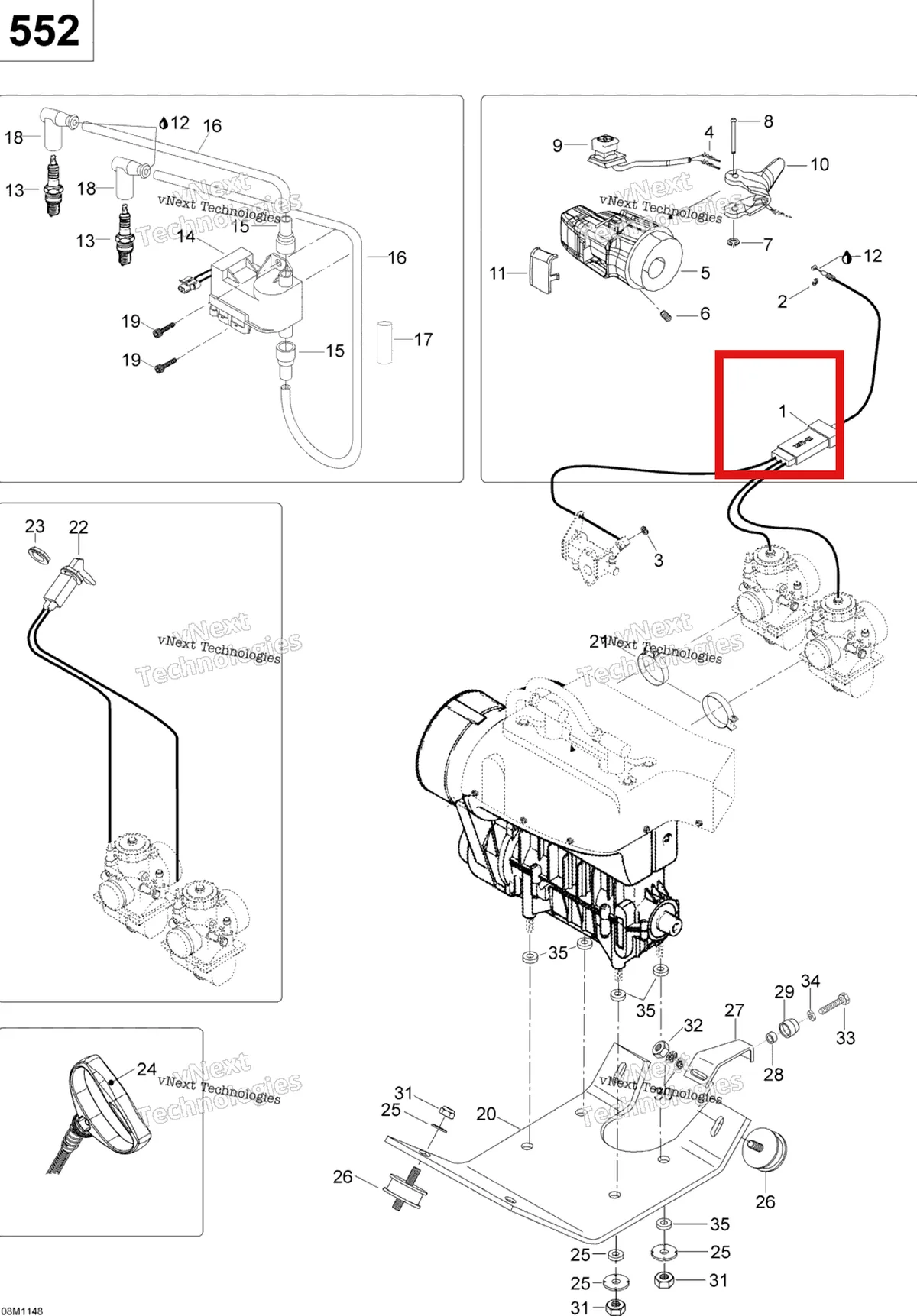 Деталь 605249117 (Трос) на схеме узла 2011 Ski-Doo Skandic WT 550F YetiII Engine