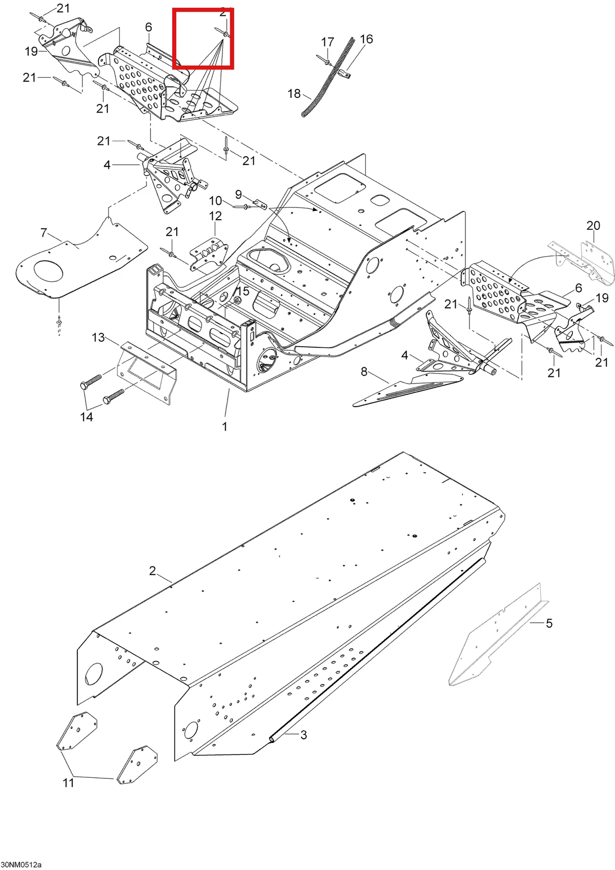 Деталь 605250239 (Деталь R.h. Front Footrest) на схеме узла 09- Frame