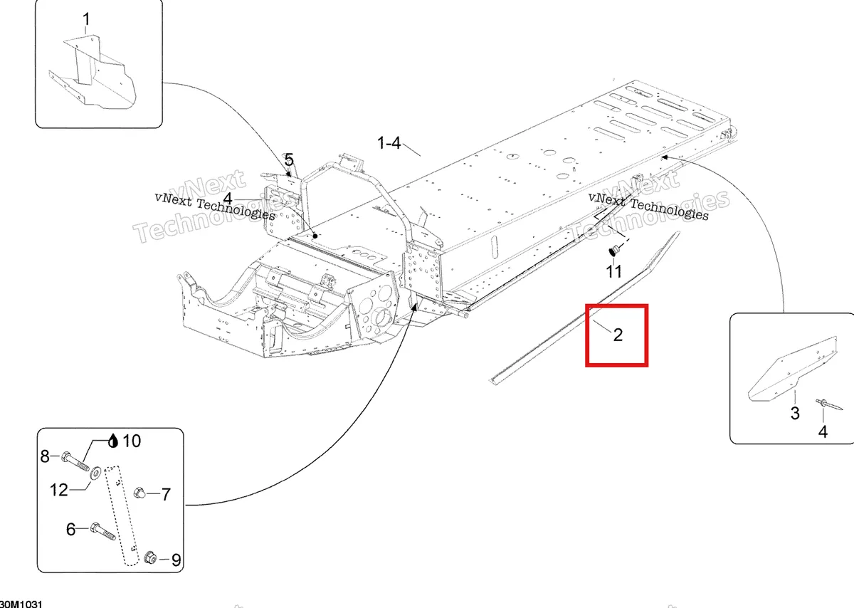 Деталь 605250773 (Деталь L.h. Support (unpainted)) на схеме узла 2010 Ski-Doo Skandic SUV 550F Frame