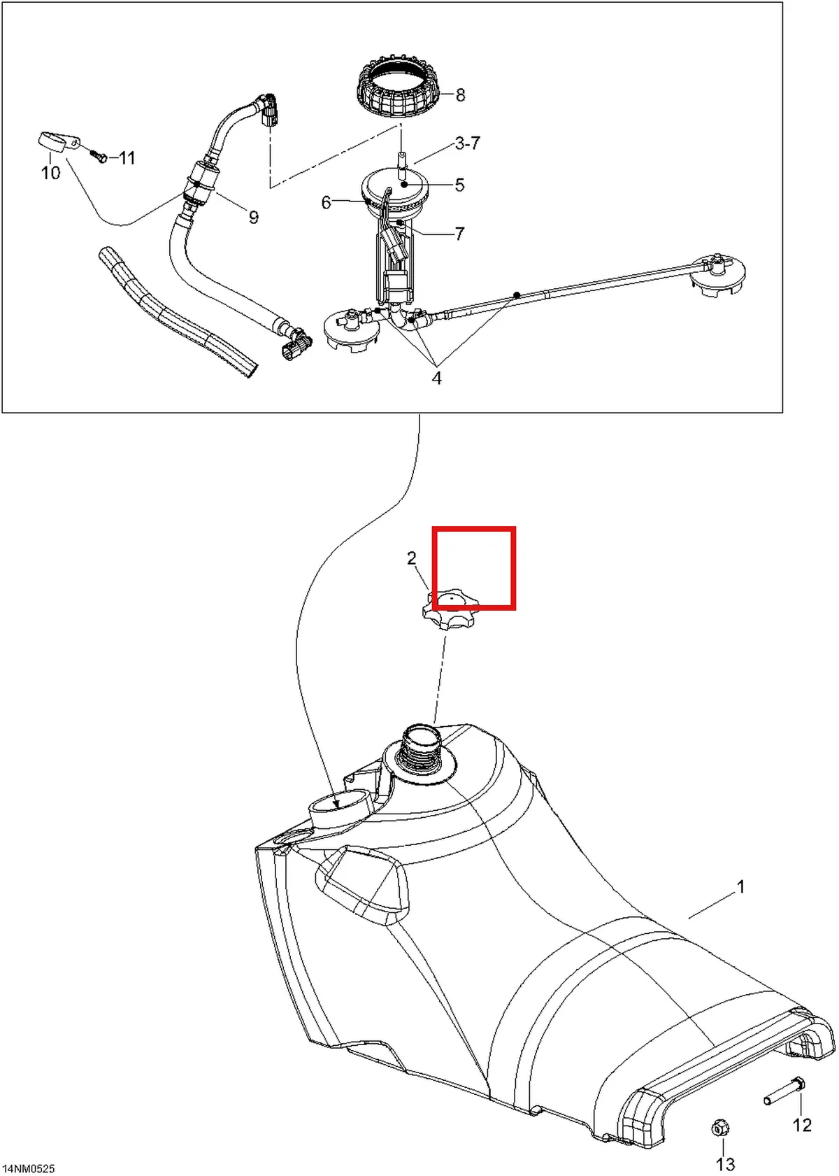 Деталь 605251347 (Топливный бак) на схеме узла 02- Fuel System