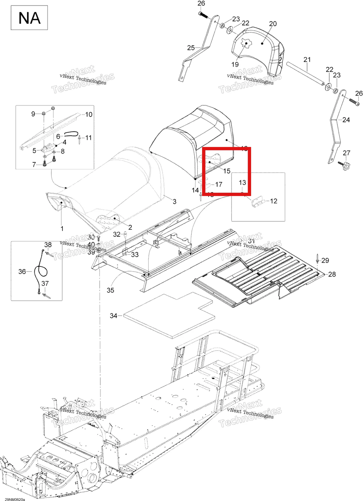Деталь 605251391 (Пена) на схеме узла 2006 Ski-Doo Expedition 600 H.O. SDI Seat 1