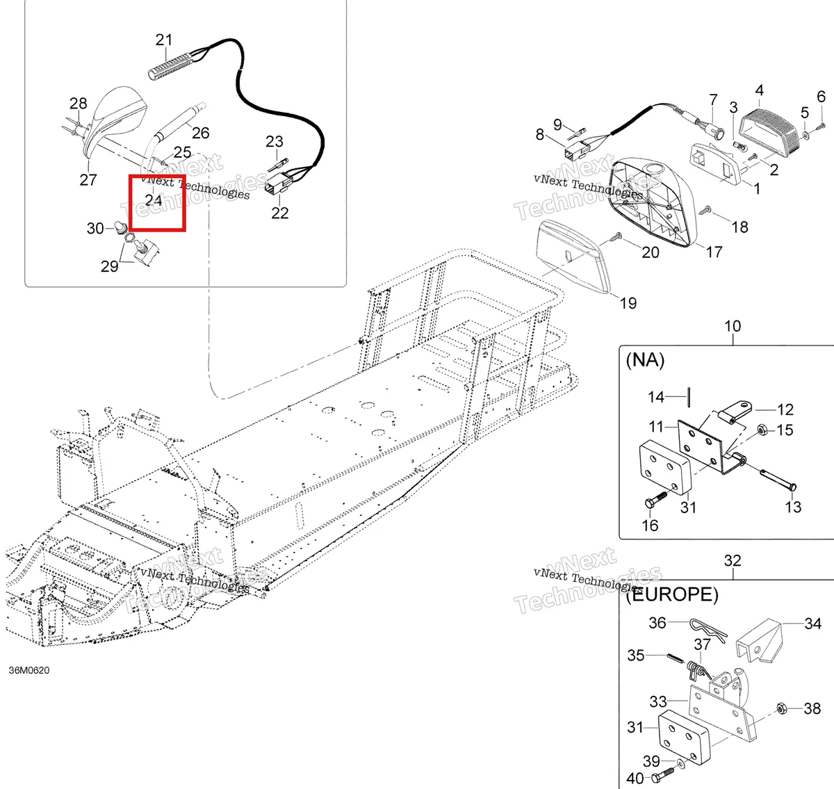 Деталь 605251810 (Деталь R.h. Grip) на схеме узла 2006 Ski-Doo Expedition 600 H.O. SDI Luggage Rack