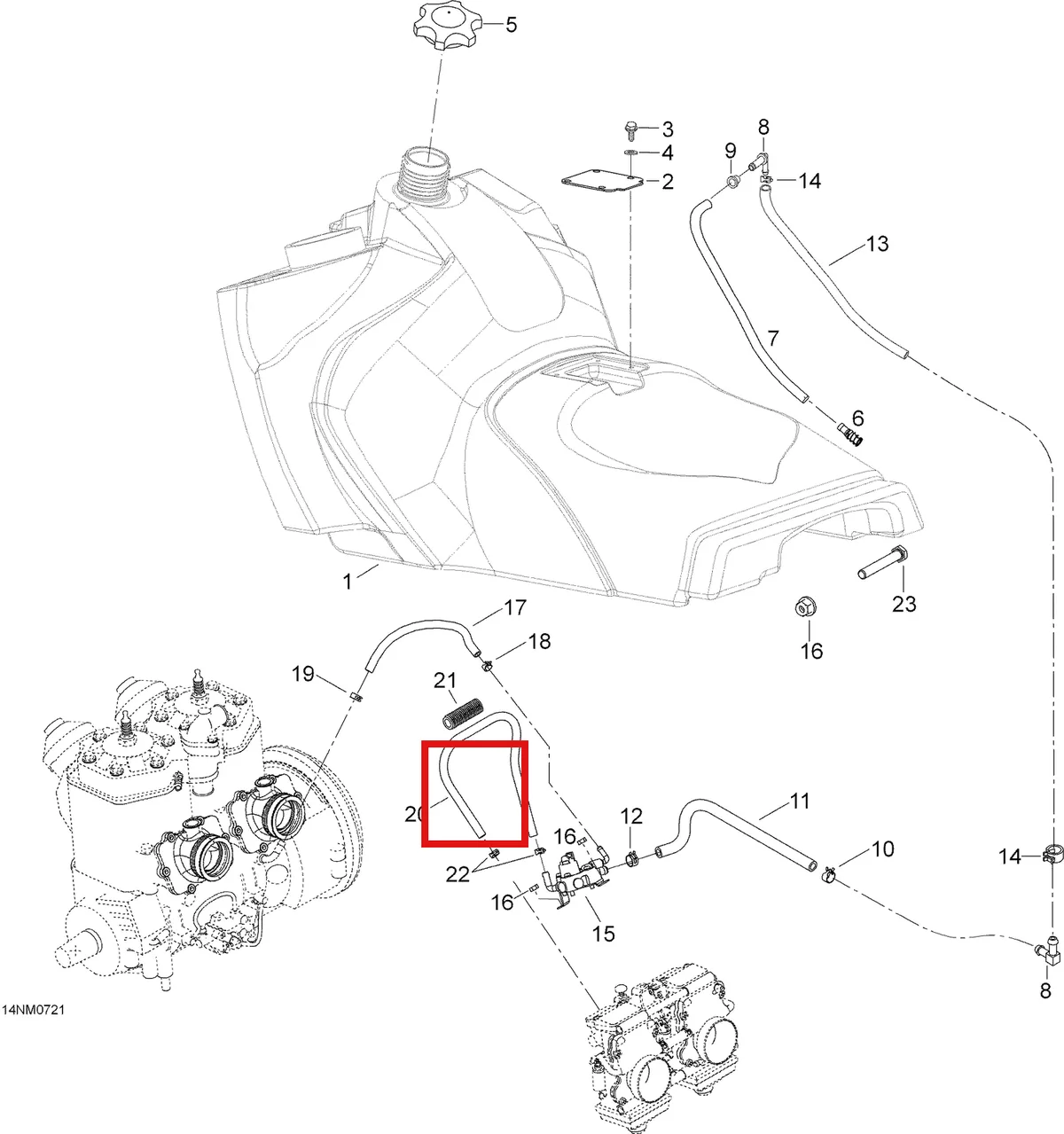 Деталь 605253293 (Топливный бак) на схеме узла 02- Fuel System