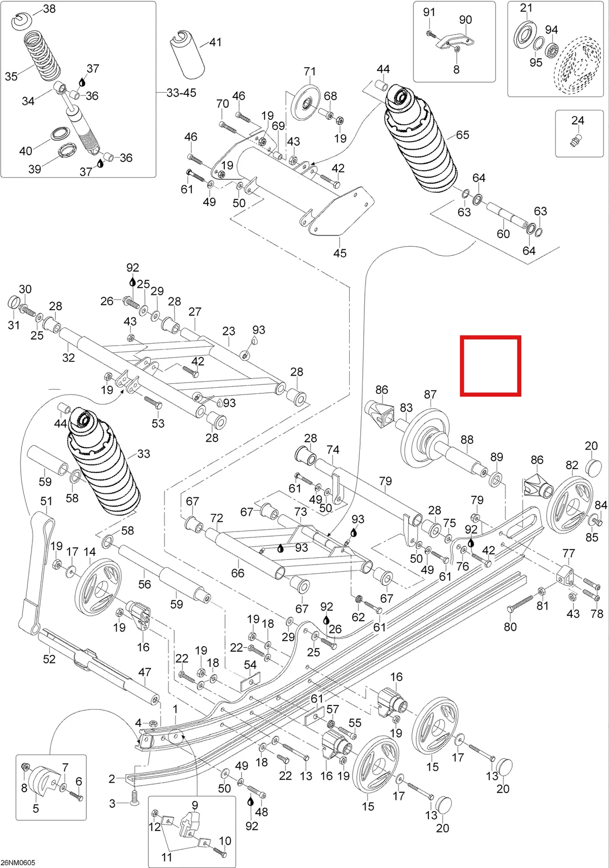 Деталь 605253606 (Деталь Upper Arm) на схеме узла 08- Rear Suspension