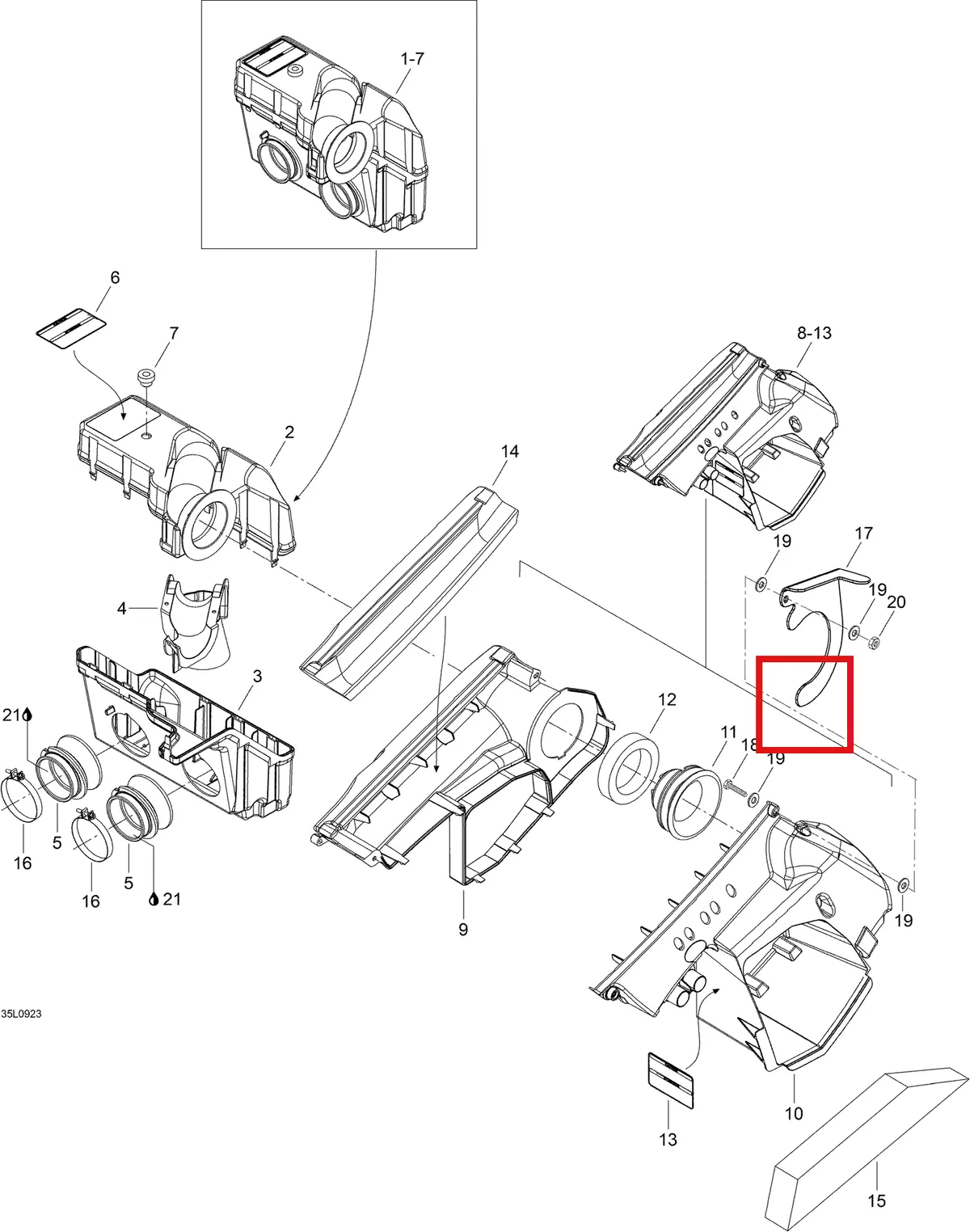 Деталь 605254301 (Фильтр) на схеме узла 02- Air Silencer