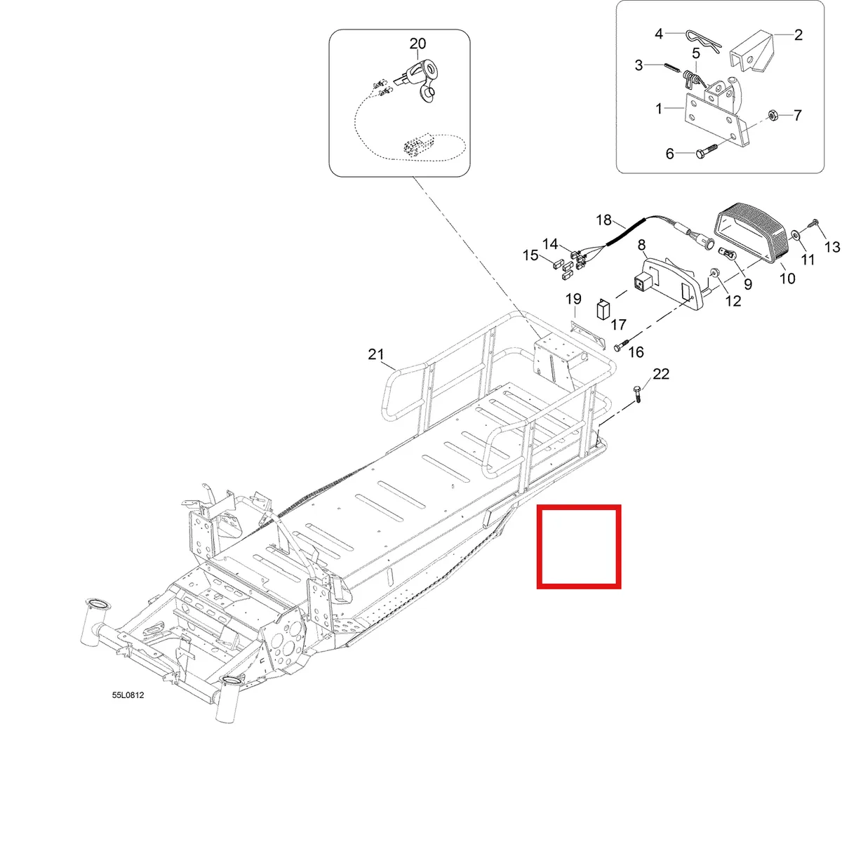 Деталь 605255162 (Деталь Rack, White) на схеме узла 09- Rack