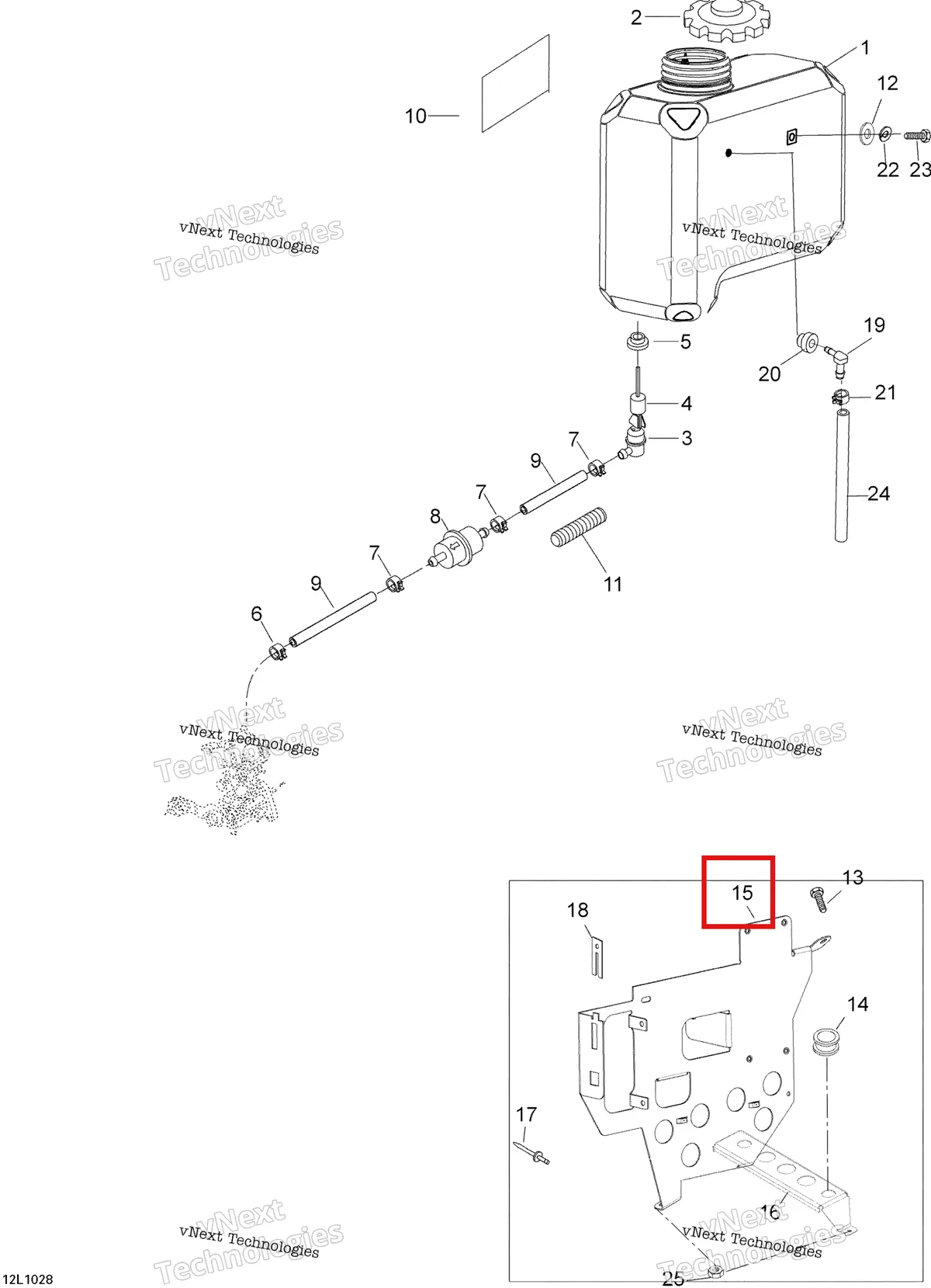 Деталь 605255412 (Деталь Oiltank Support) на схеме узла 2010 Ski-Doo Skandic WT 600 Oil System