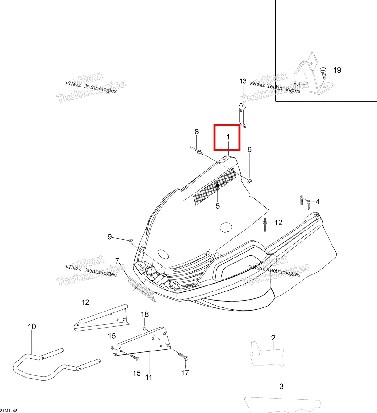 Деталь 605255777 (Деталь Bottom Pan Ass'y) на схеме узла 2011 Ski-Doo Skandic WT 550F YetiII Bottom Pan