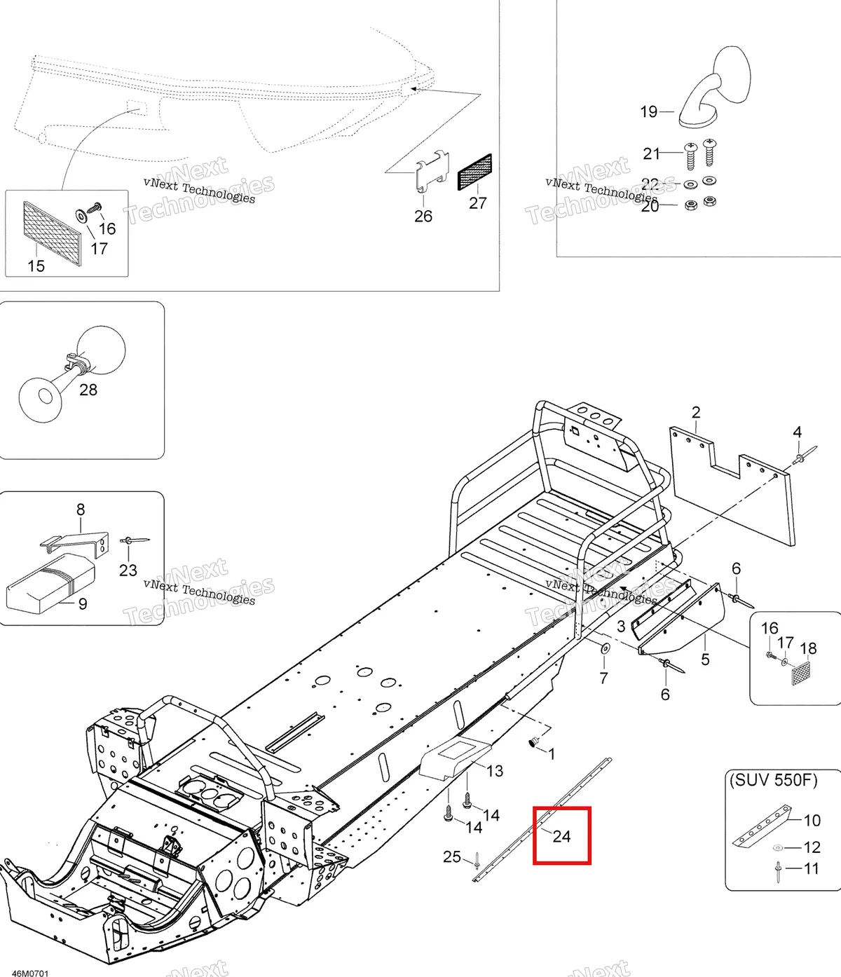Деталь 605348881 на схеме узла 2007 Ski-Doo Skandic SUV 550F Utilities 550F Suv