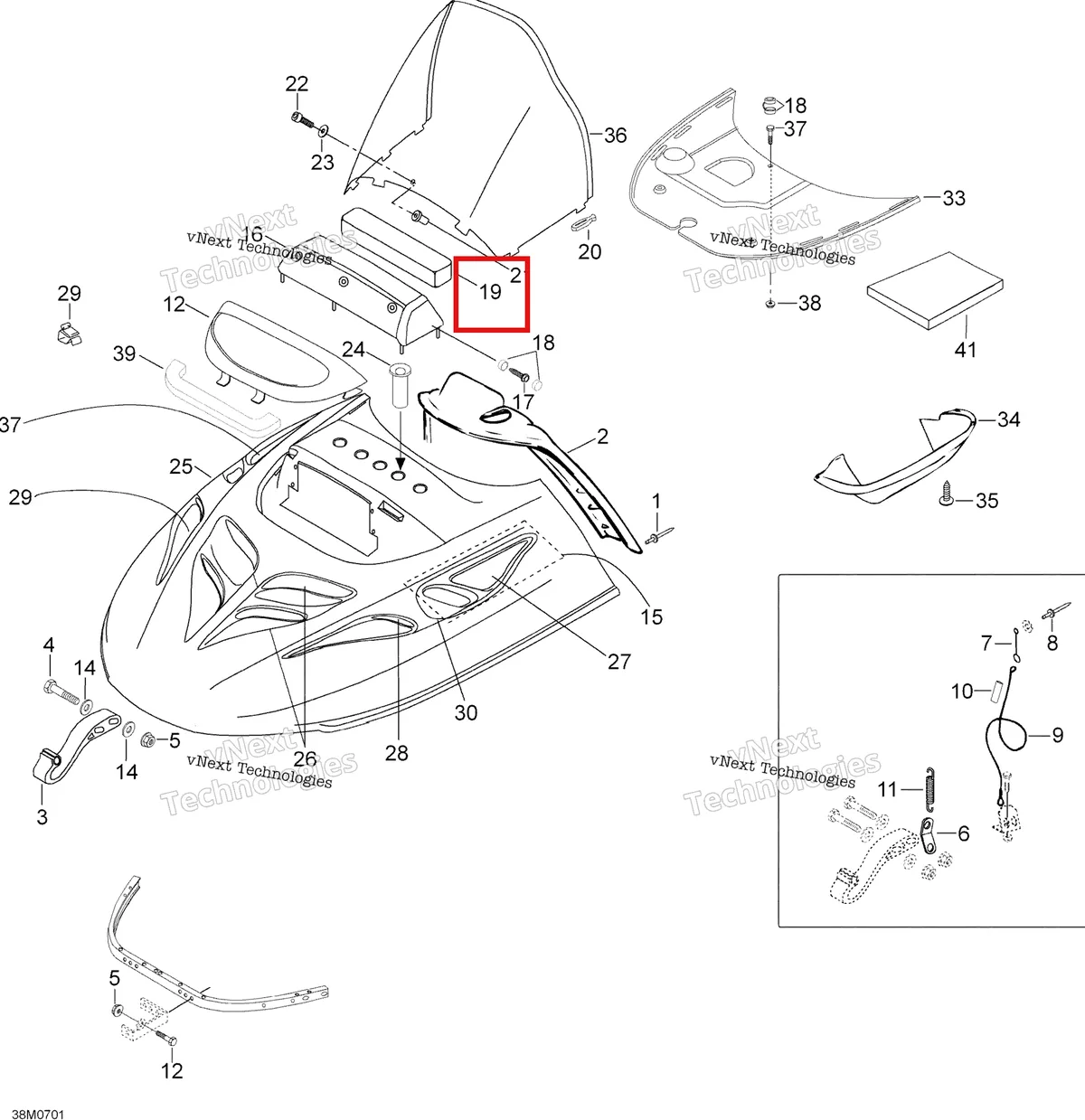 Деталь 605349056 (Фильтр) на схеме узла 2007 Ski-Doo Skandic SUV 550F Hood 550F Suv