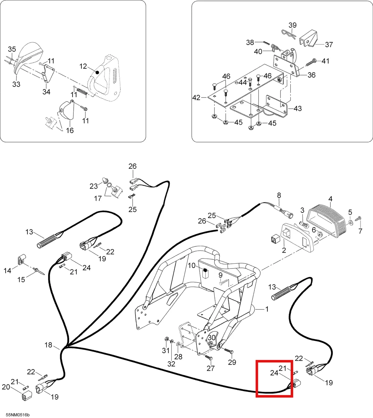 Деталь 605349166 (Крышка) на схеме узла 09- Rack, Explorer 550