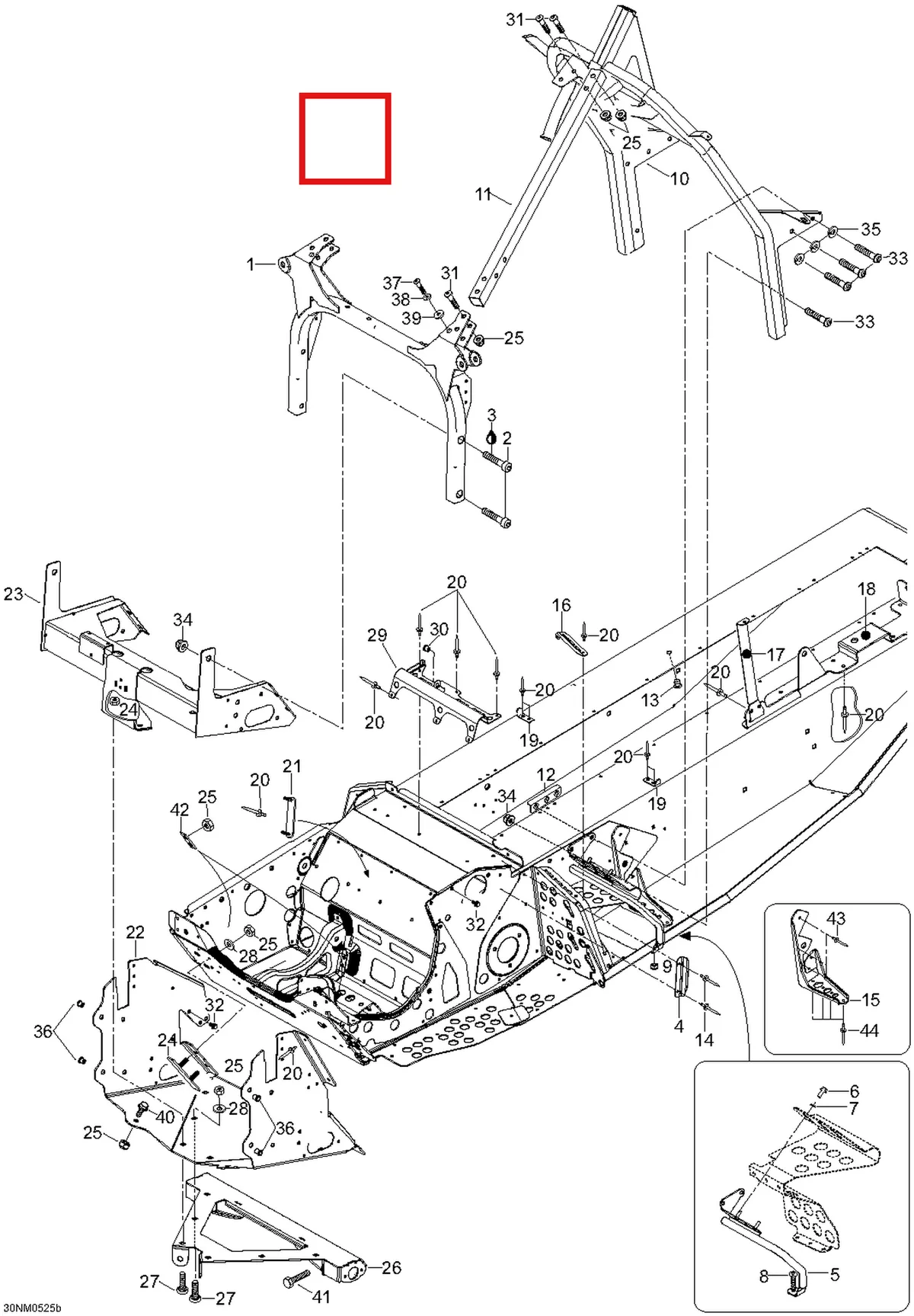 Деталь 605349876 (Деталь Side Bar) на схеме узла 09- Frame And Components