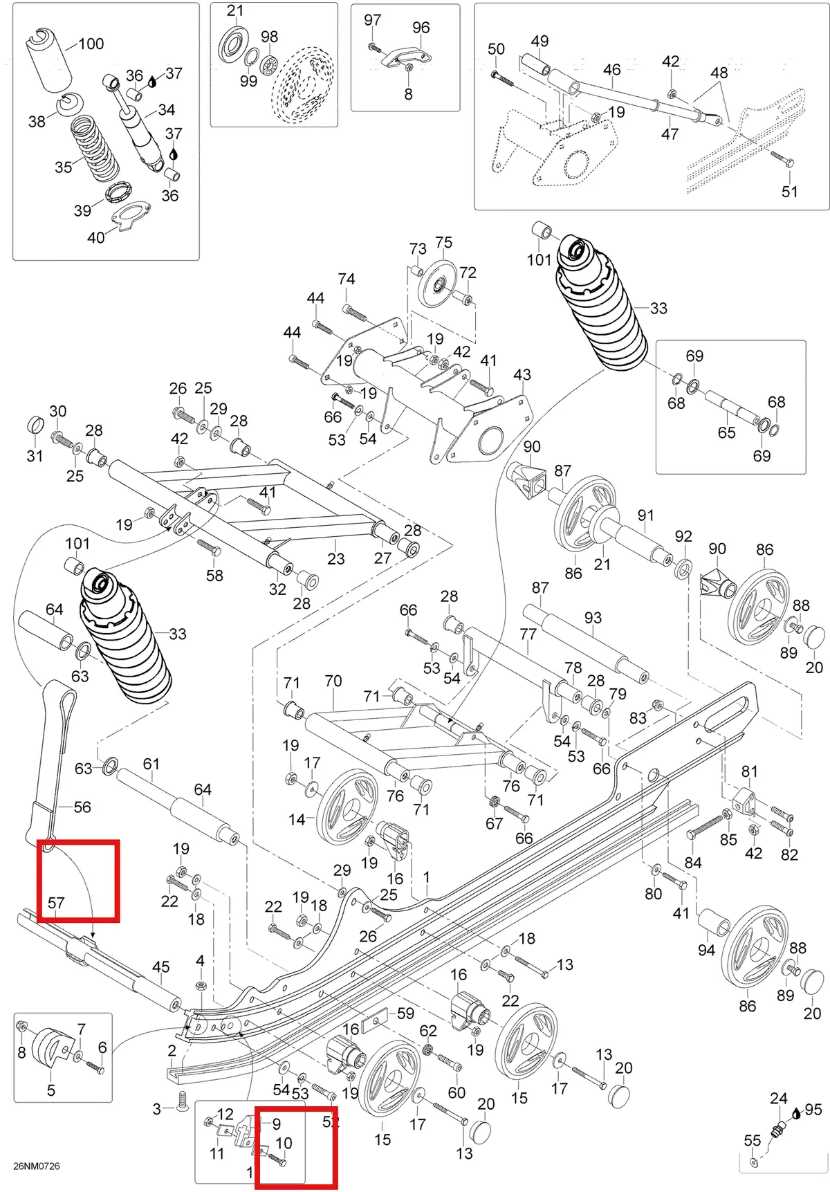 Деталь 605349896 (Проставка) на схеме узла 08- Rear Suspension