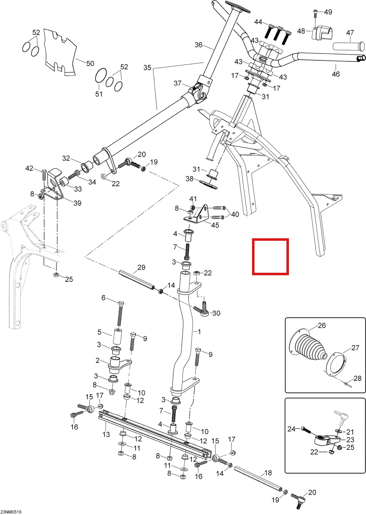 Деталь 605351460 (Деталь Limiter) на схеме узла 07- Steering System