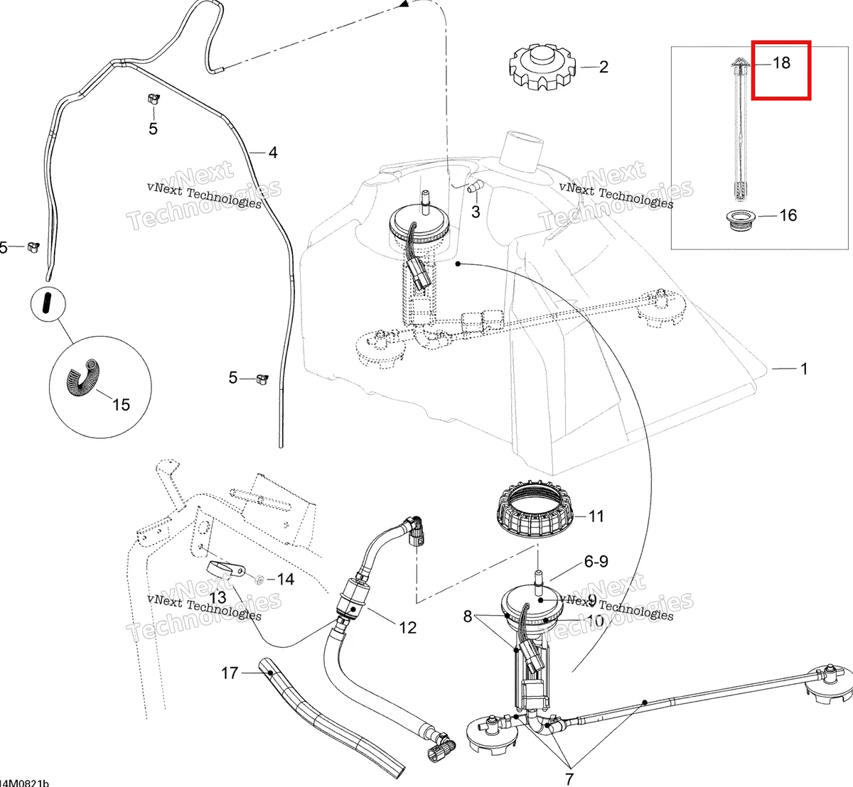 Деталь 605351982 (Деталь Fuel Gauge) на схеме узла 2008 Ski-Doo Skandic SUV 600HO SDI Fuel System 600Ho Sdi