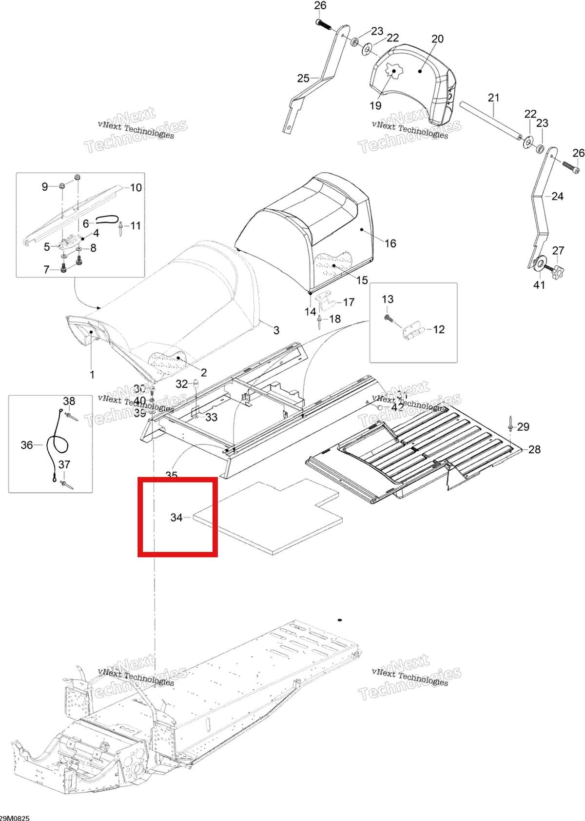 Деталь 605352460 (Пена) на схеме узла 2008 Ski-Doo Expedition TUV V800 Seat