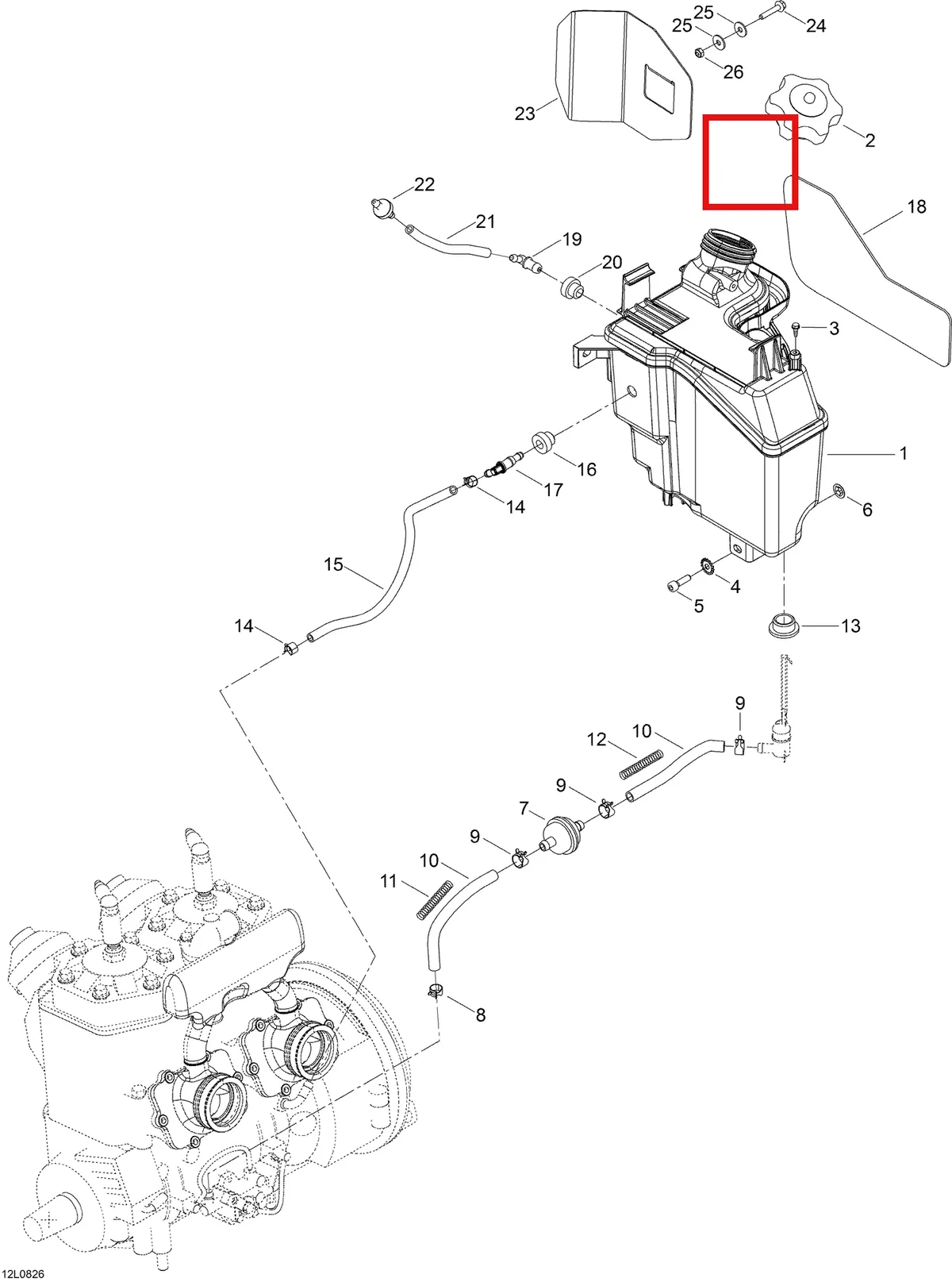 Деталь 605352865 (Тепловой Щит) на схеме узла 02- Oil Tank And Support