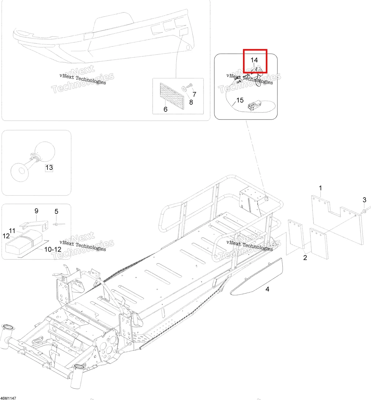 Деталь 605352915 (Деталь Flush Mounted Socket) на схеме узла 2012 Ski-Doo Skandic SWT V800 YetiII Utilities