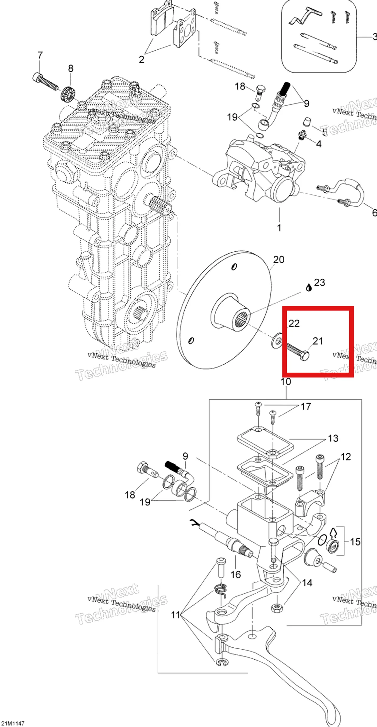 Деталь 605353250 (Деталь Brake Disk) на схеме узла 2012 Ski-Doo Skandic SWT V800 YetiII Brakes