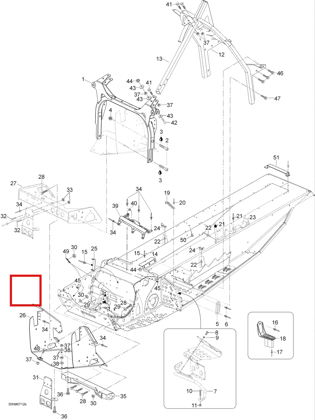 Деталь 605353548 (Передняя Опора) на схеме узла 09- Frame And Components