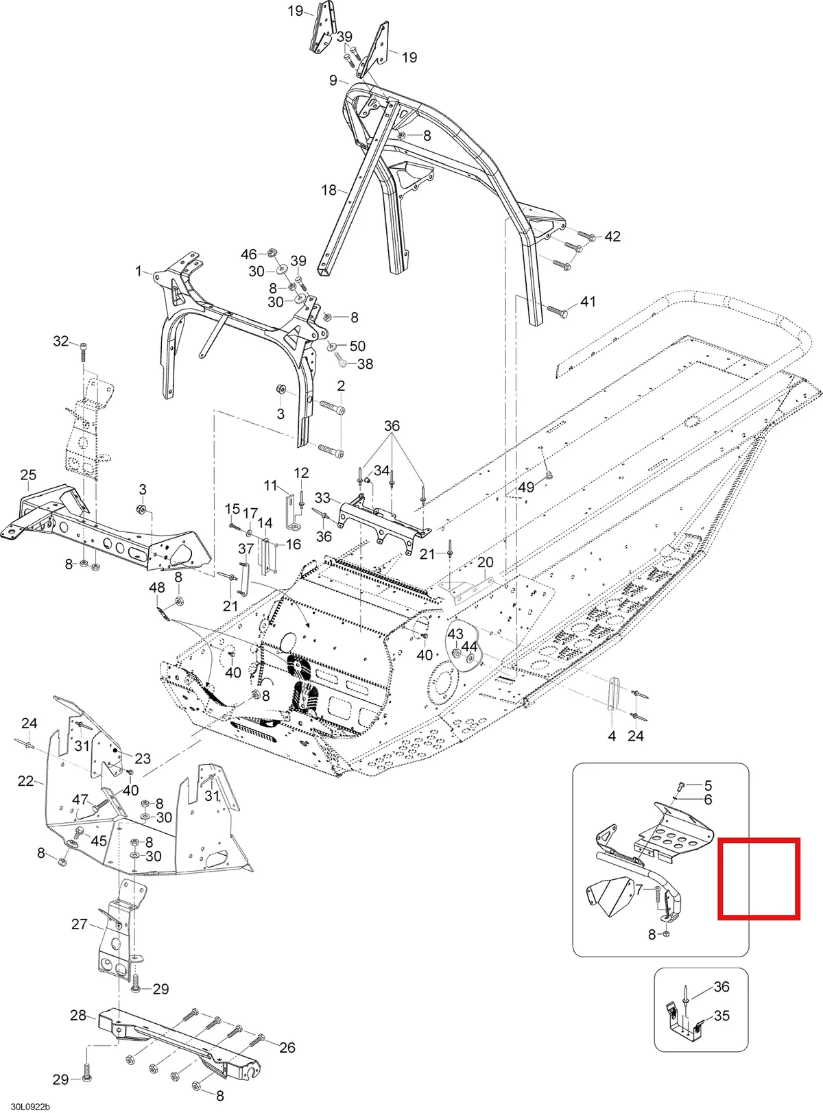 Деталь 605353556 (Деталь Support R.h) на схеме узла 09- Frame And Components
