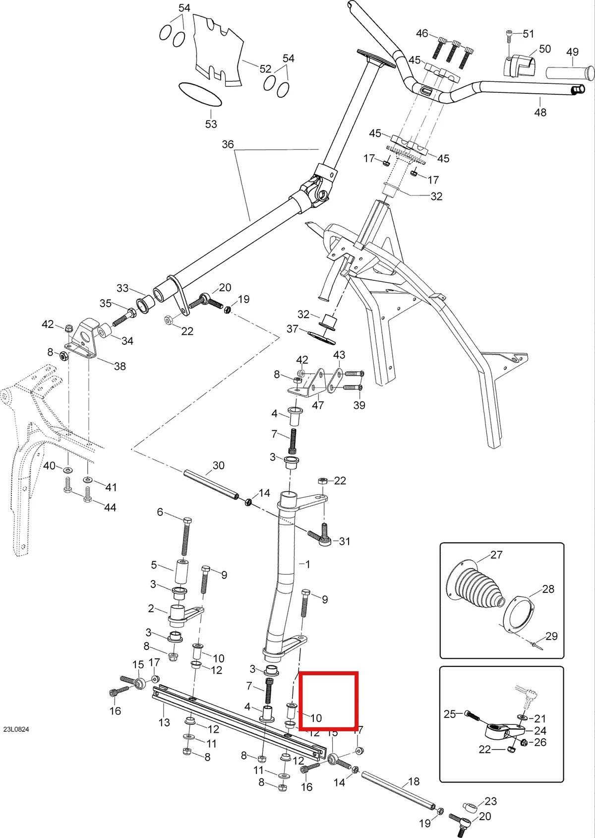 Деталь 605353561 (Деталь Tie-rod) на схеме узла 07- Steering System