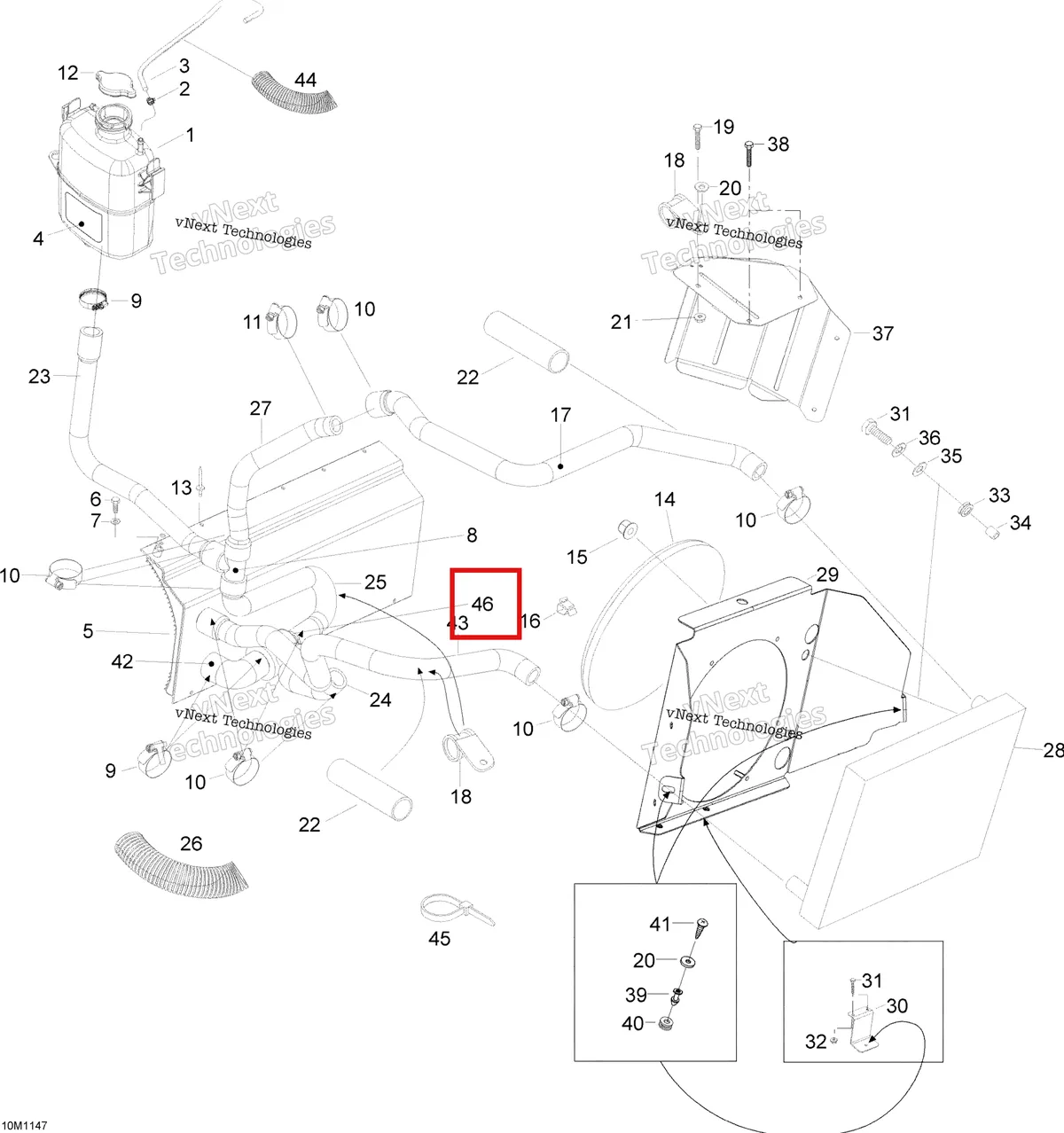 Деталь 605353701 (Термостат) на схеме узла 2012 Ski-Doo Skandic SWT V800 YetiII Cooling System