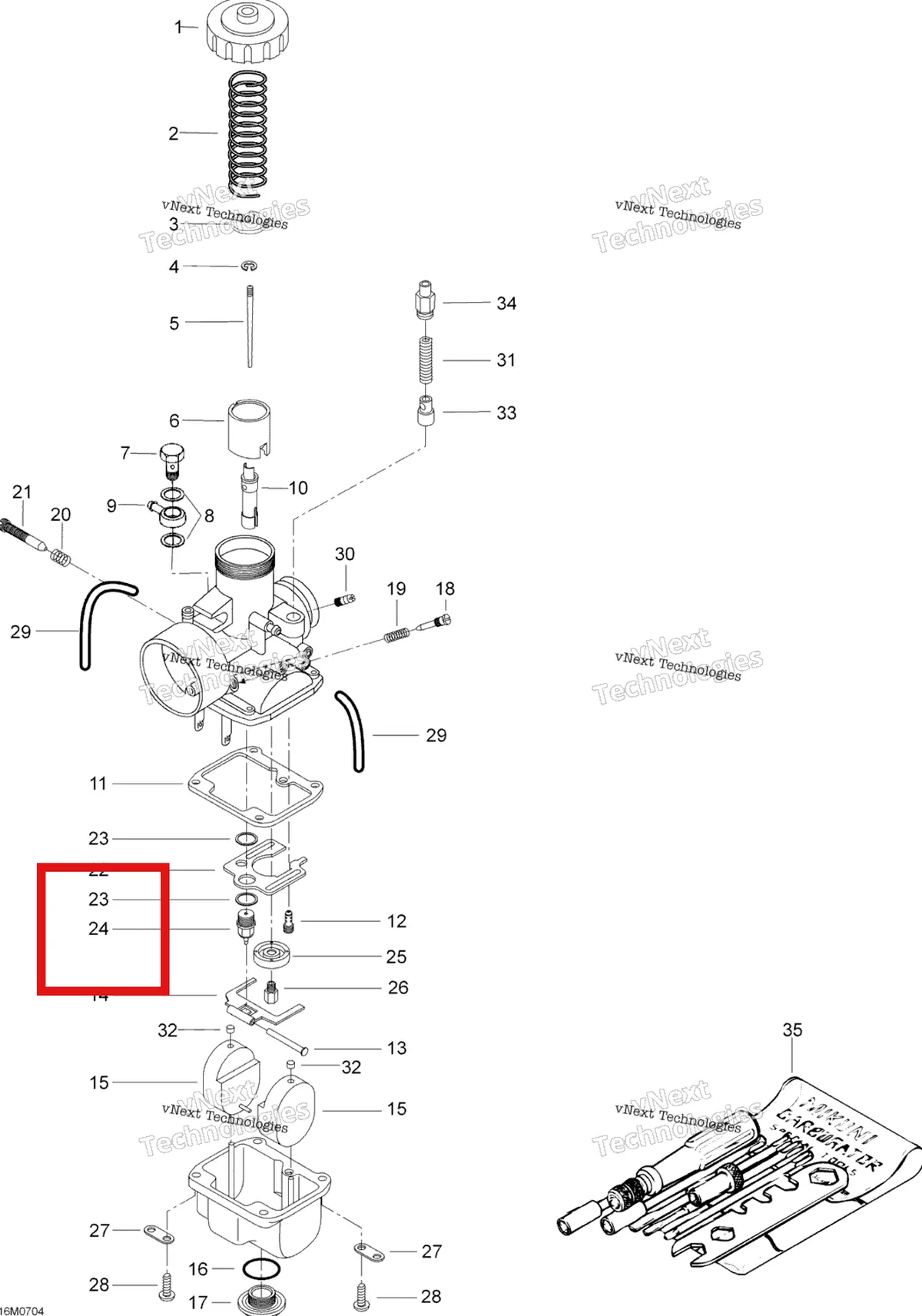Деталь 605353825 (Деталь Needle Valve 1.5) на схеме узла 2007 Ski-Doo Skandic LT 440F Carburetor