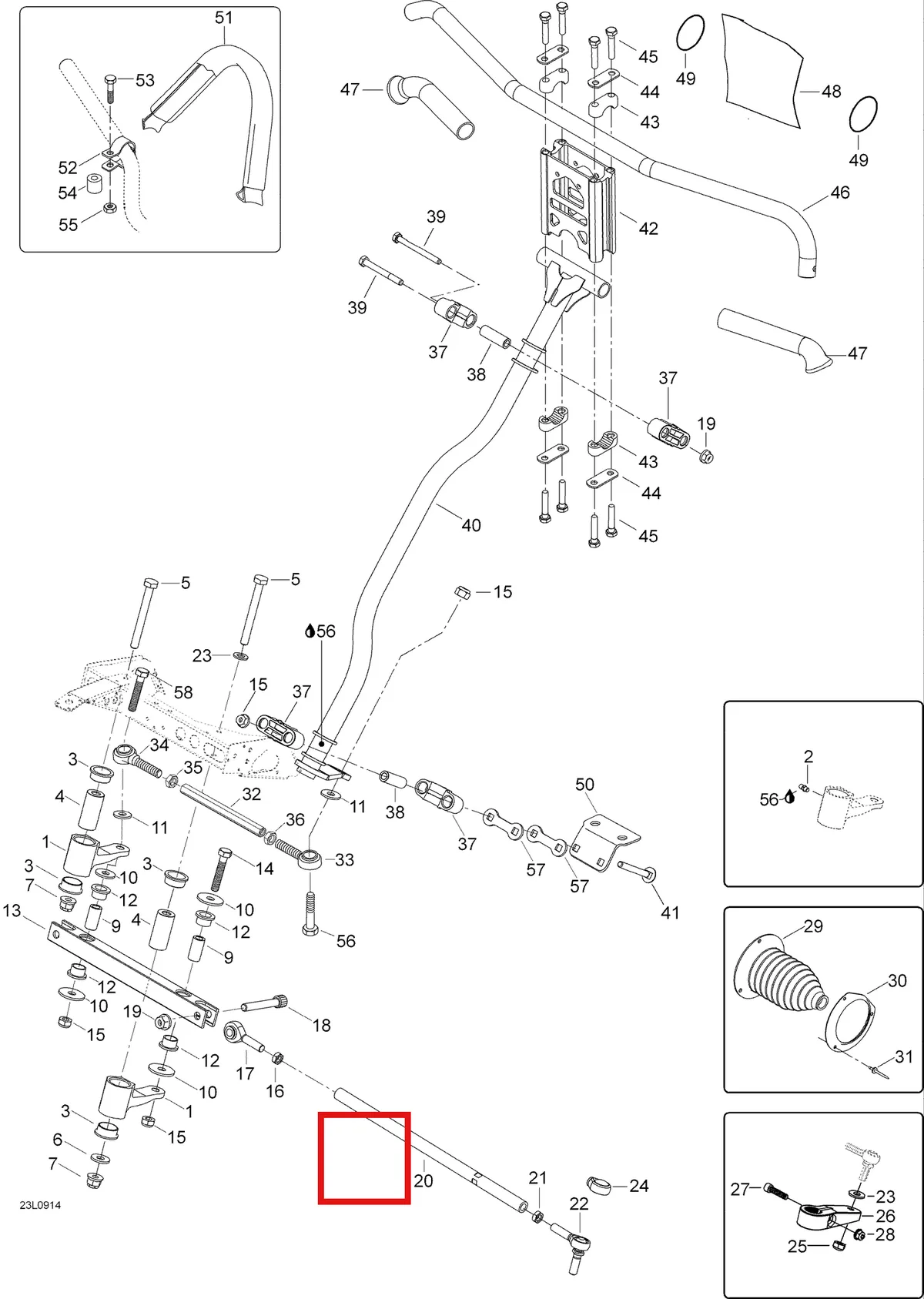 Деталь 605353888 (Деталь Tie-rod) на схеме узла 07- Steering System