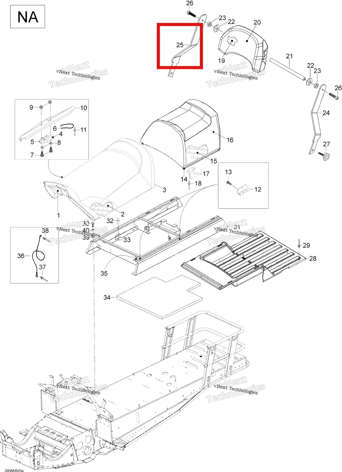 Деталь 605353963 на схеме узла 2006 Ski-Doo Expedition 600 H.O. SDI Seat 1