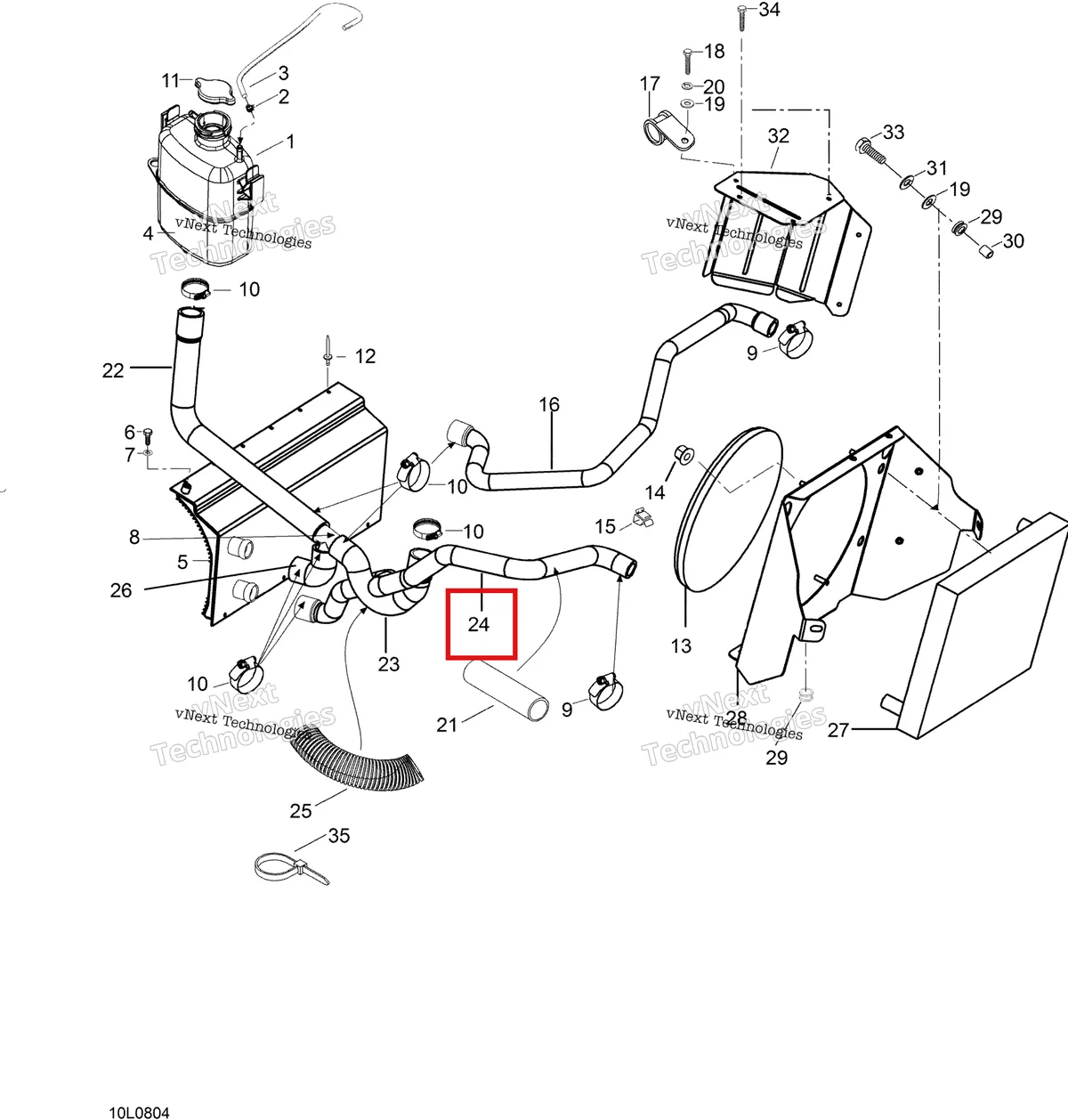 Деталь 605354194 (Шланг) на схеме узла 2008 Ski-Doo Expedition V-1300 Cooling System