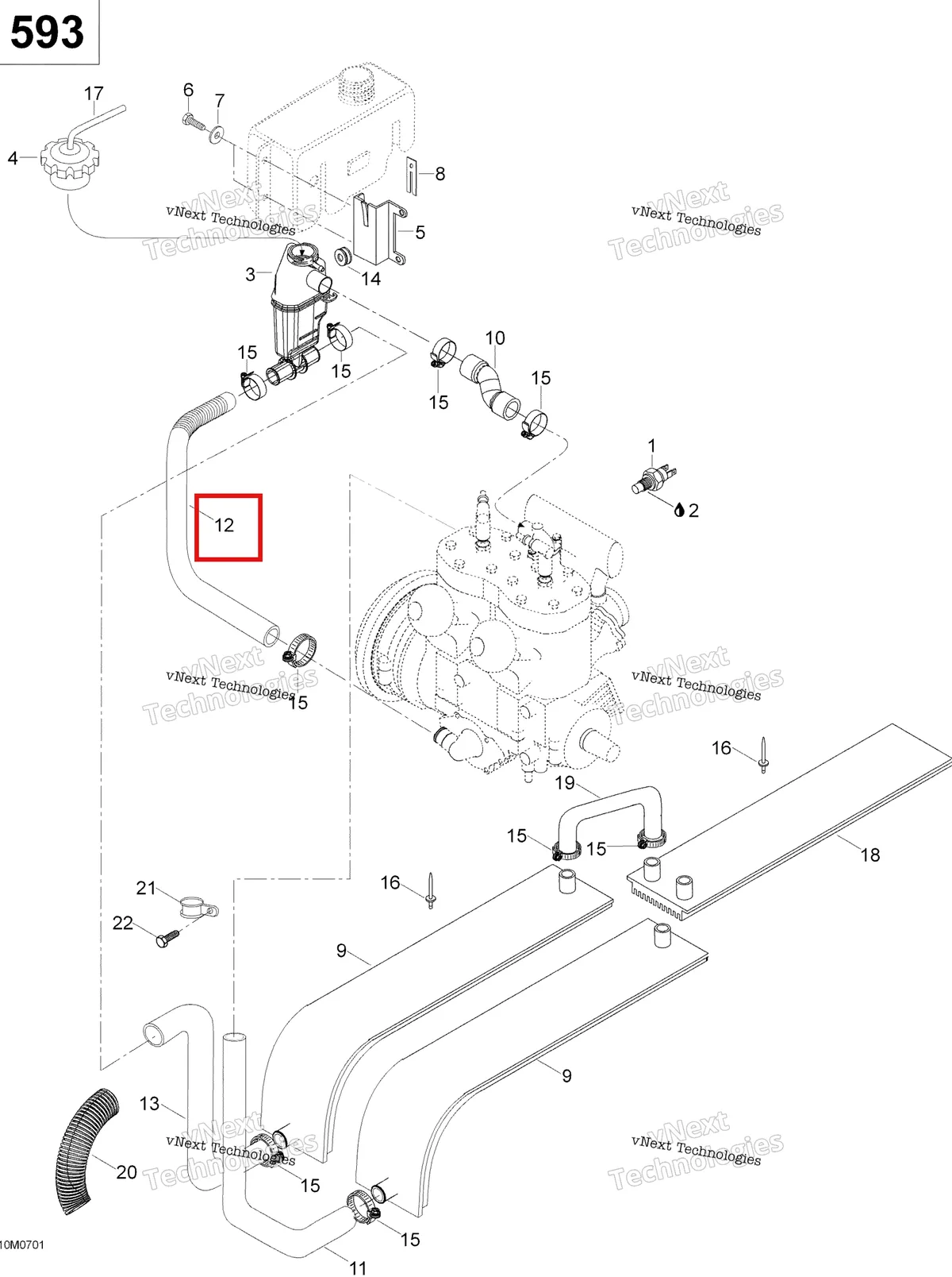 Деталь 605354489 (Деталь Hose, Tank->engine) на схеме узла 