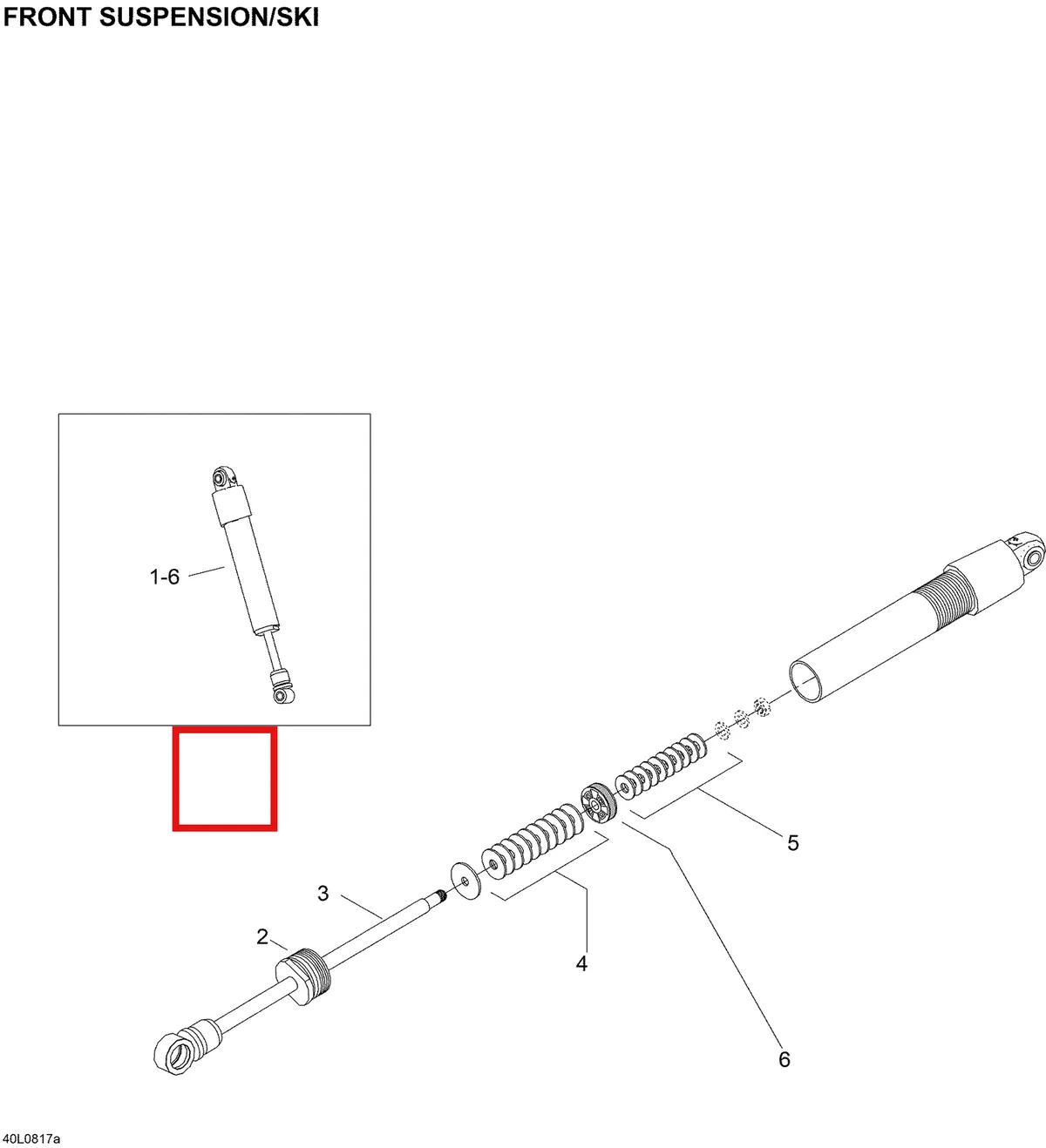 Деталь 605354527 (Деталь Shock, Ski T/a. Includes 1 To 14) на схеме узла 07- Take Apart Shock, Ski