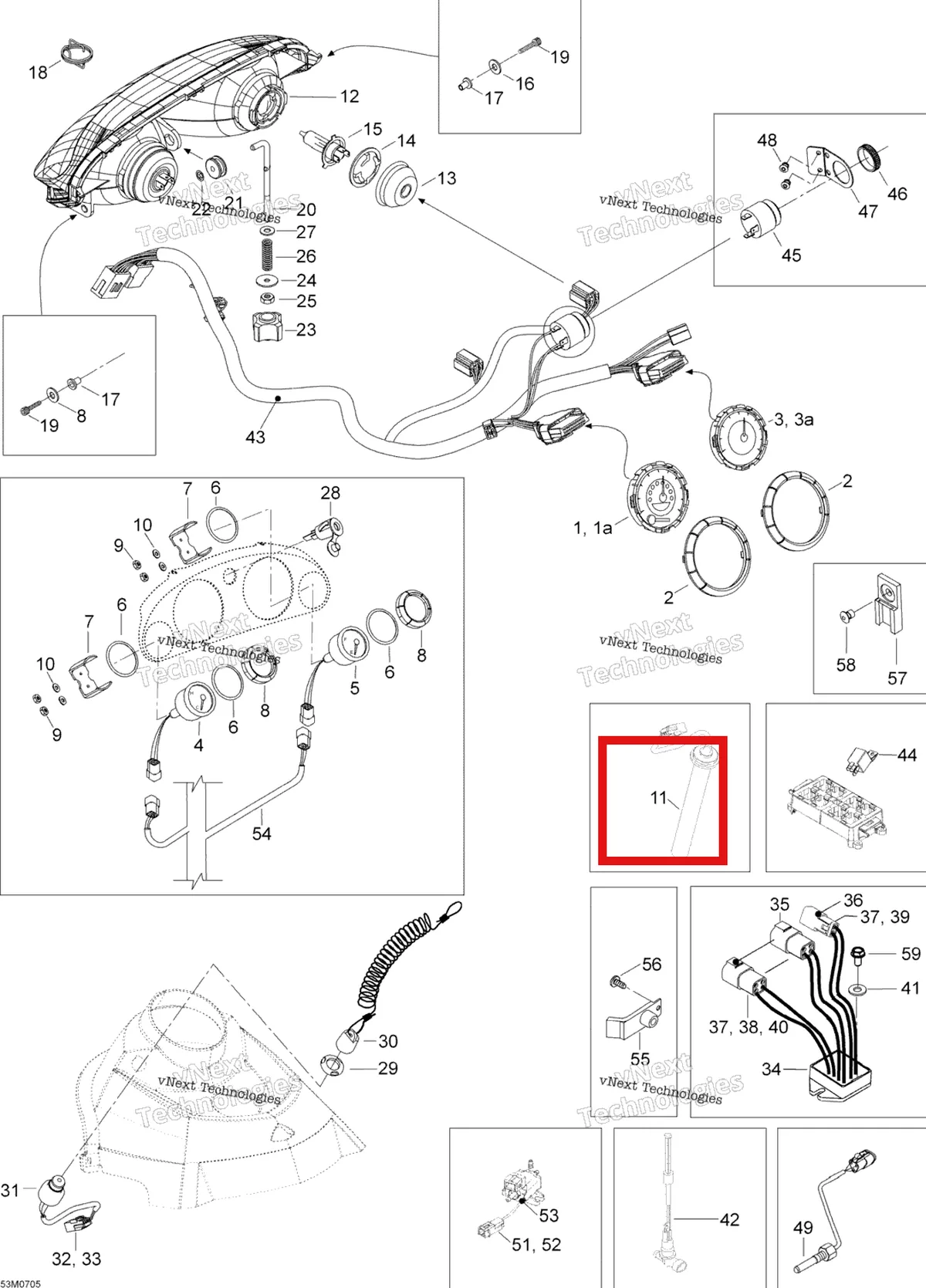 Деталь 605354768 (Деталь Fuel Censor) на схеме узла 2007 Ski-Doo Expedition TUV 600 H.O. SDI Electrical Accessories
