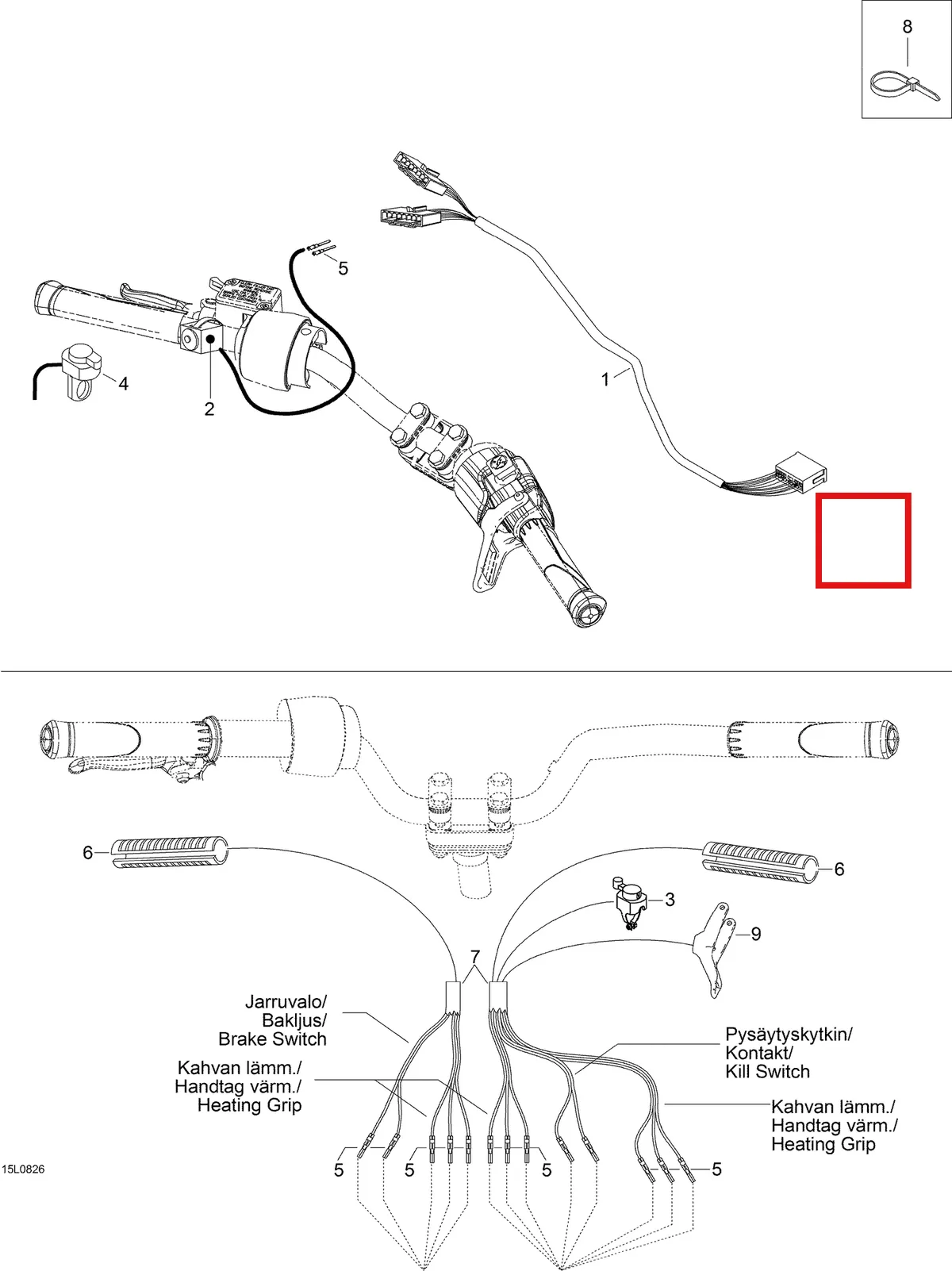 Деталь 605354781 (Деталь Harness Ass'y) на схеме узла 10- Steering Harness