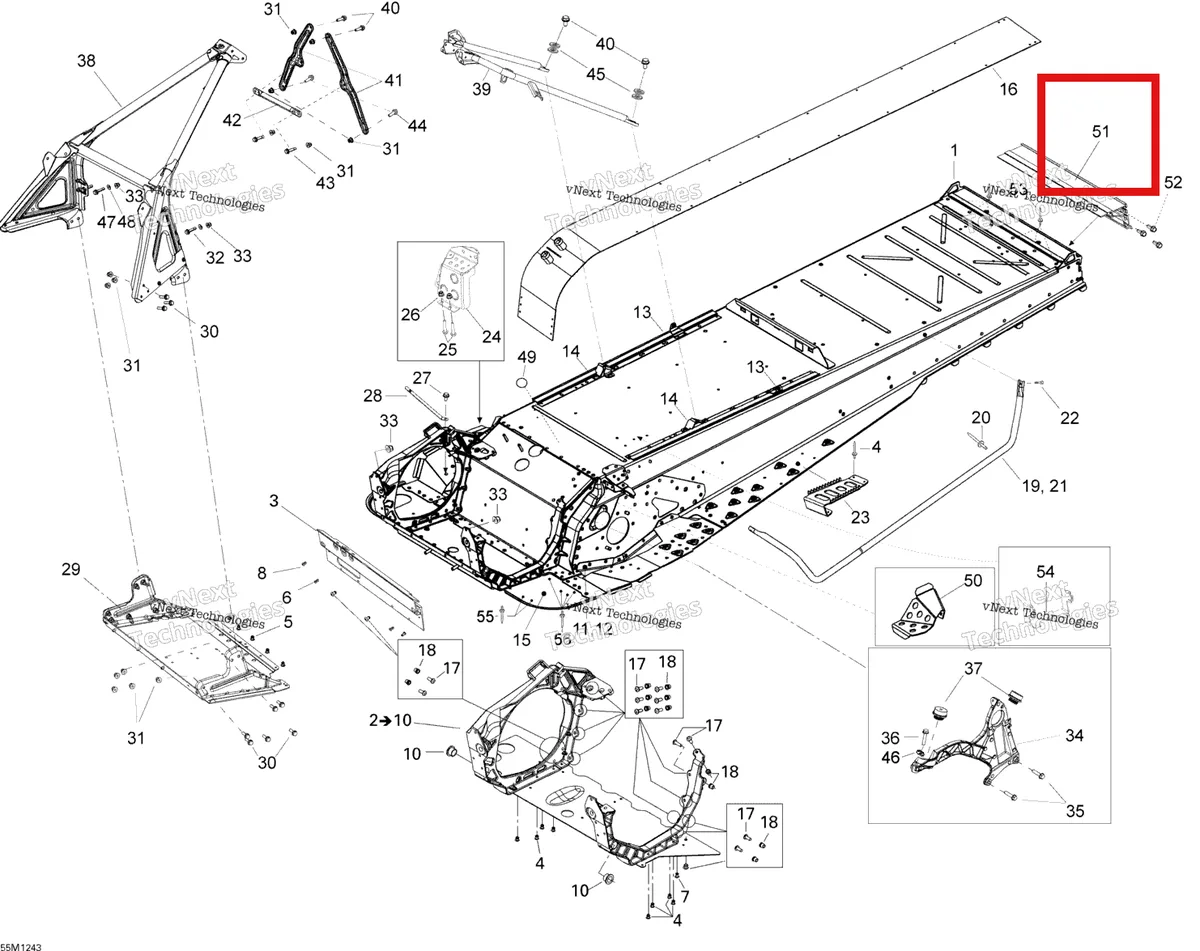 Деталь 605354862 (Деталь Rear Profile) на схеме узла Frame And Components
