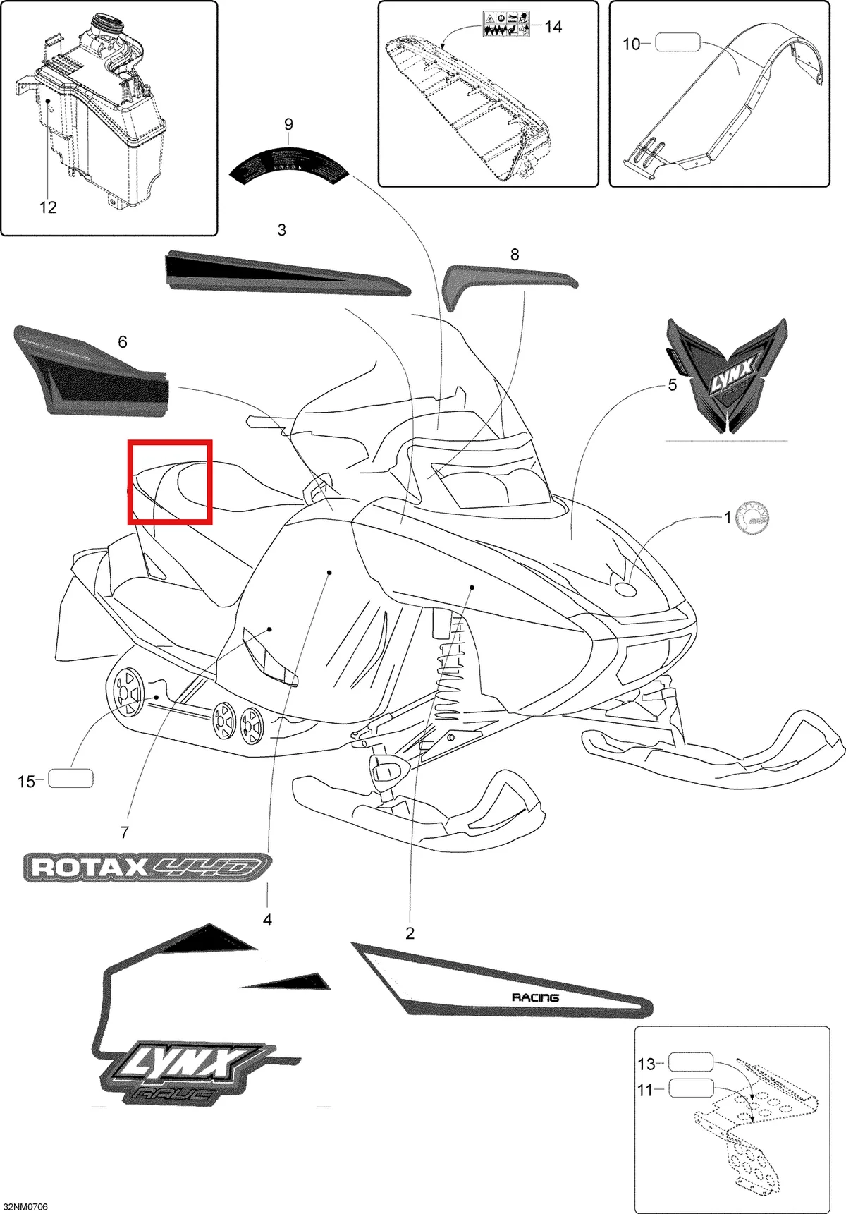 Деталь 605354873 (Деталь R.h. Hood Decal, Rave Re, Rear) на схеме узла 09- Decals