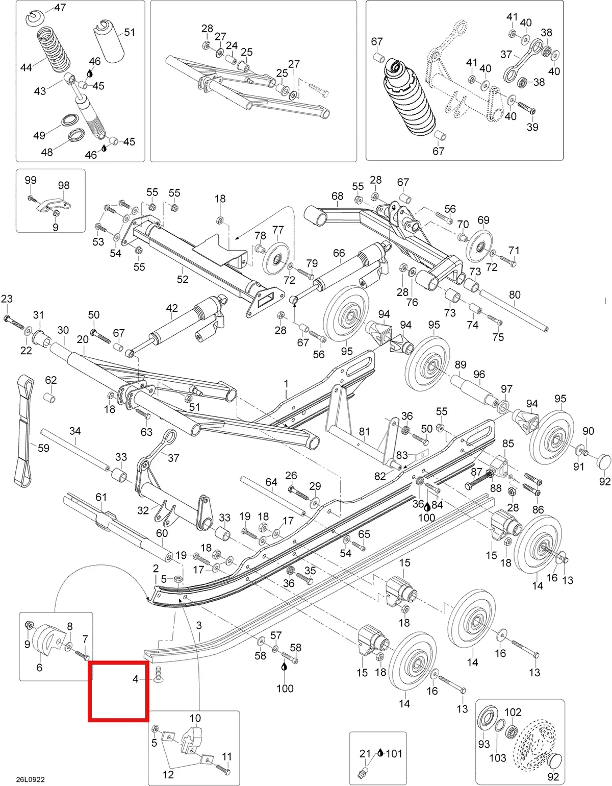 Деталь 605355115 (Вал) на схеме узла 08- Rear Suspension