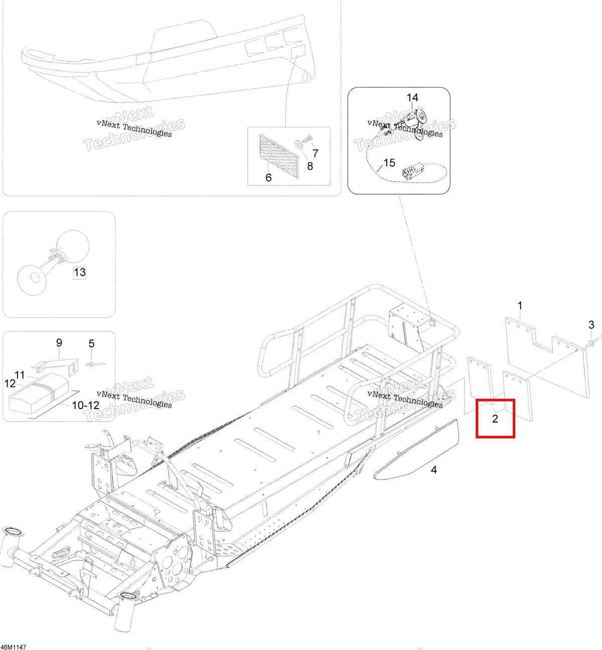Деталь 605355316 (Суппорт) на схеме узла 2012 Ski-Doo Skandic SWT V800 YetiII Utilities