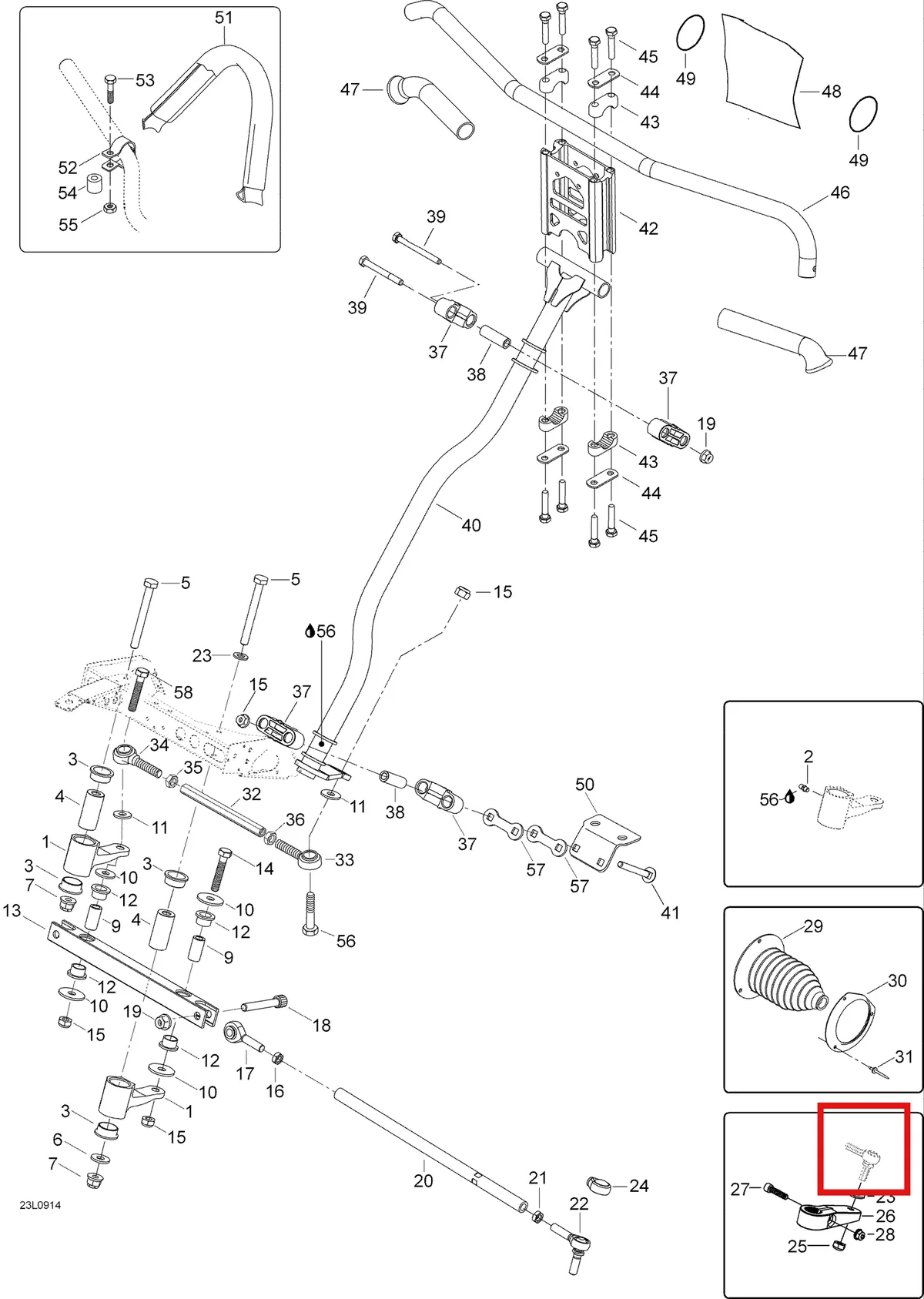 Деталь 605355392 (Опорная Плита) на схеме узла 07- Steering System
