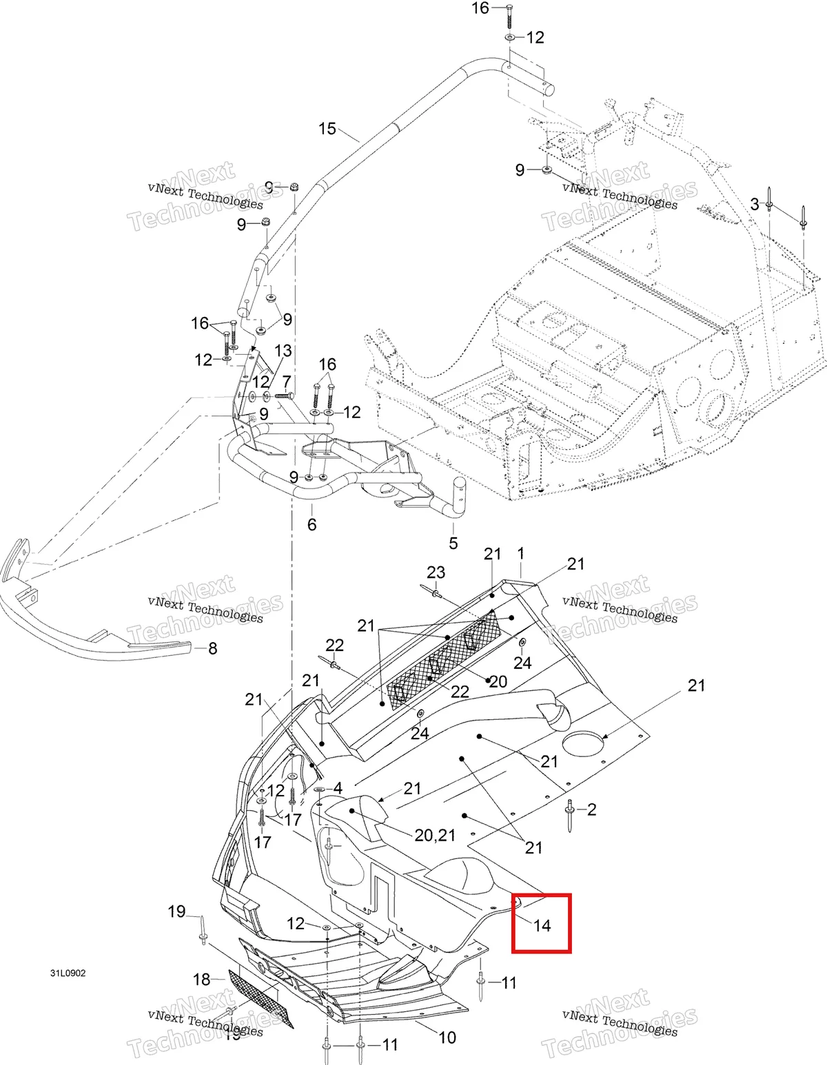 Деталь 605355607 (Крышка) на схеме узла 2009 Ski-Doo Expedition TUV 600 H.O. SDI Bottom Pan