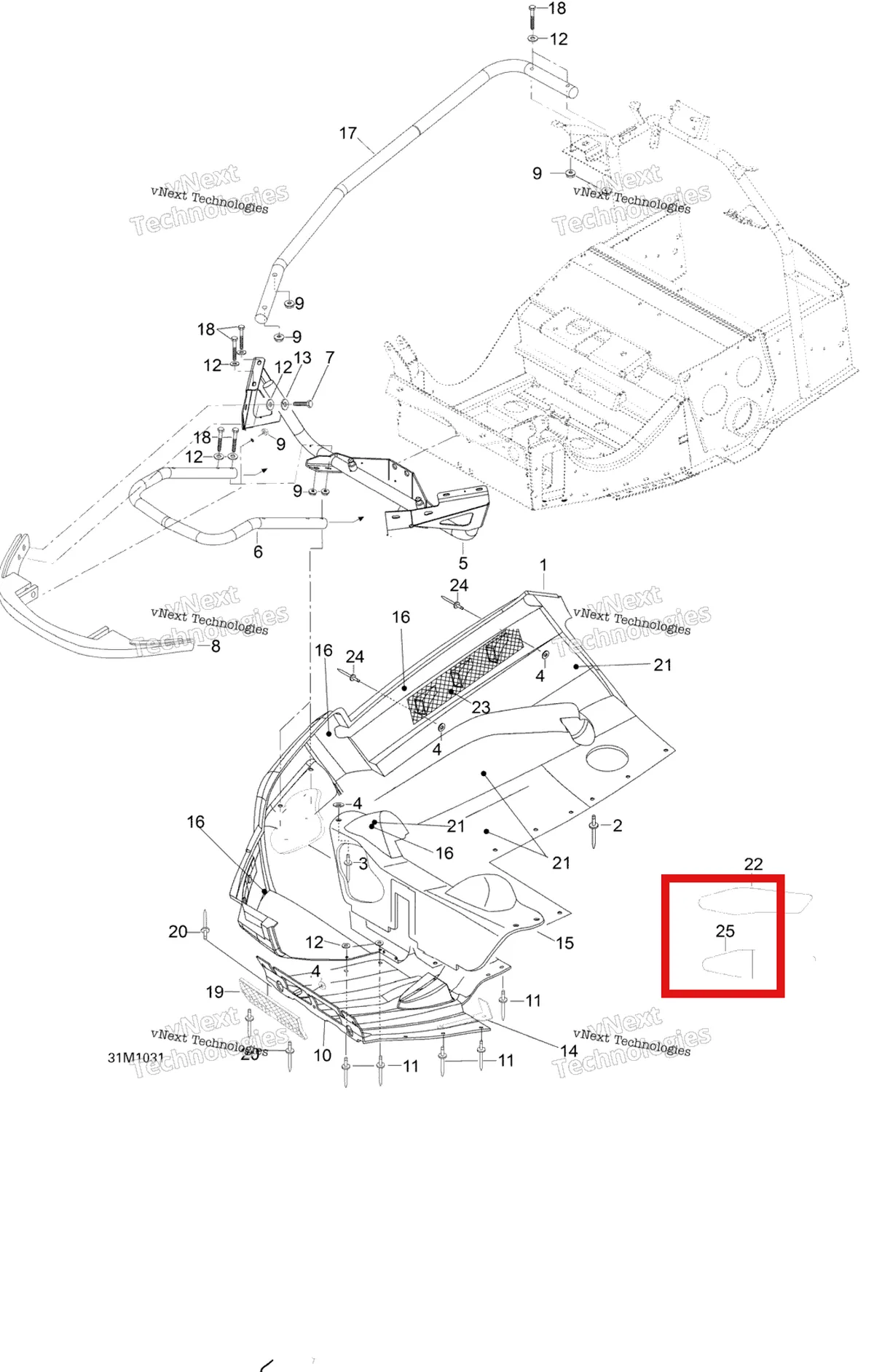 Деталь 605355755 (Деталь Isolation Bottompan R.h) на схеме узла 2010 Ski-Doo Skandic SUV 550F Bottom Pan