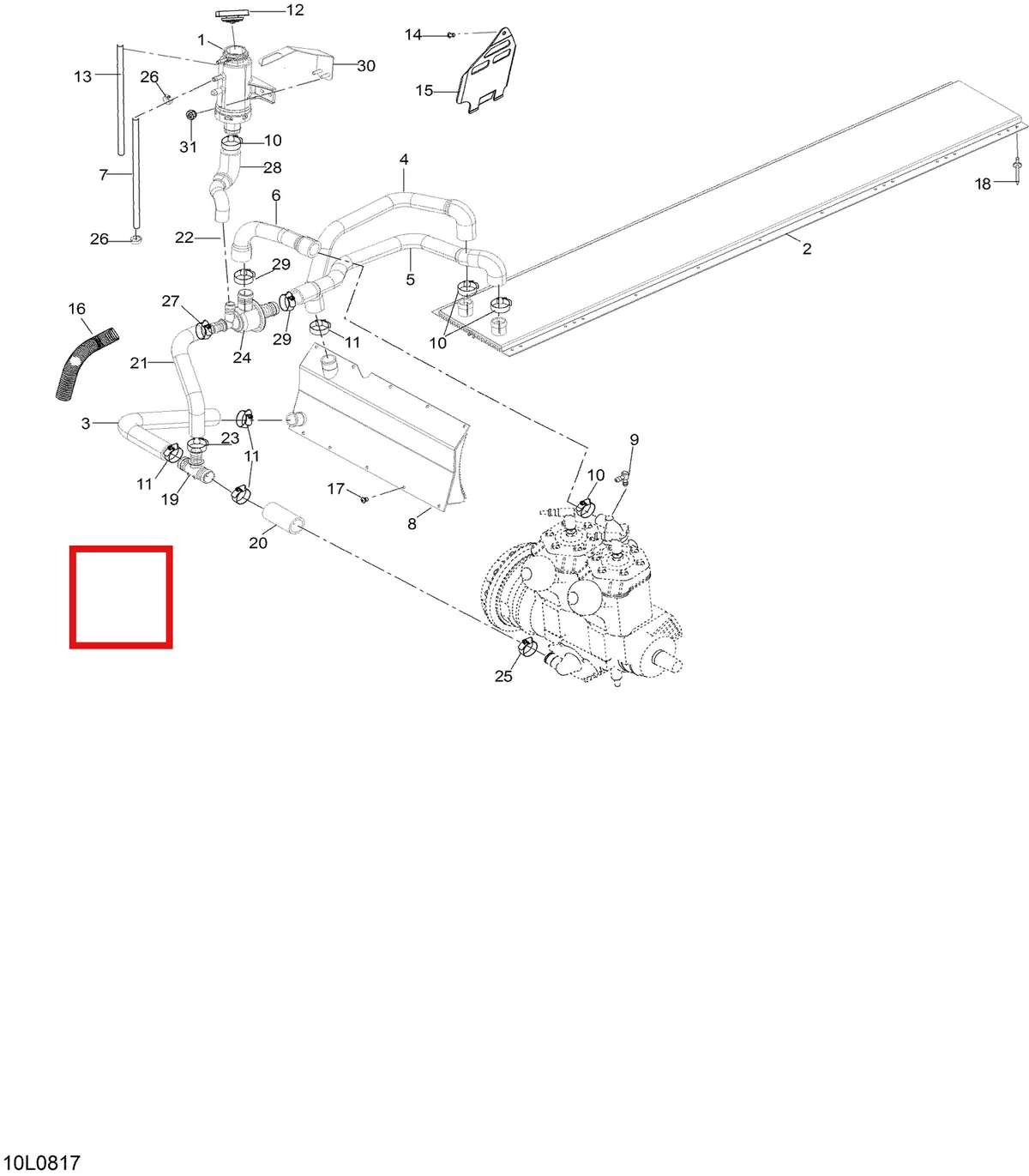 Деталь 605355794 (Шланг) на схеме узла 01- Cooling System